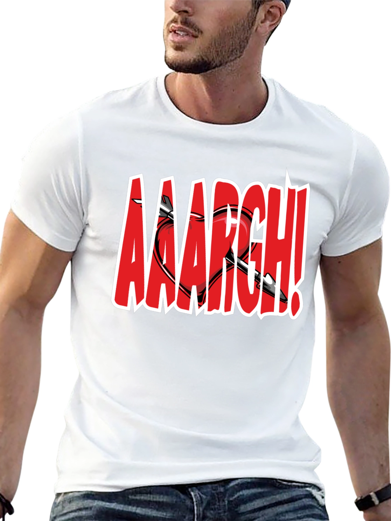 Aaargh Valentines Heart Arrow T-Shirt