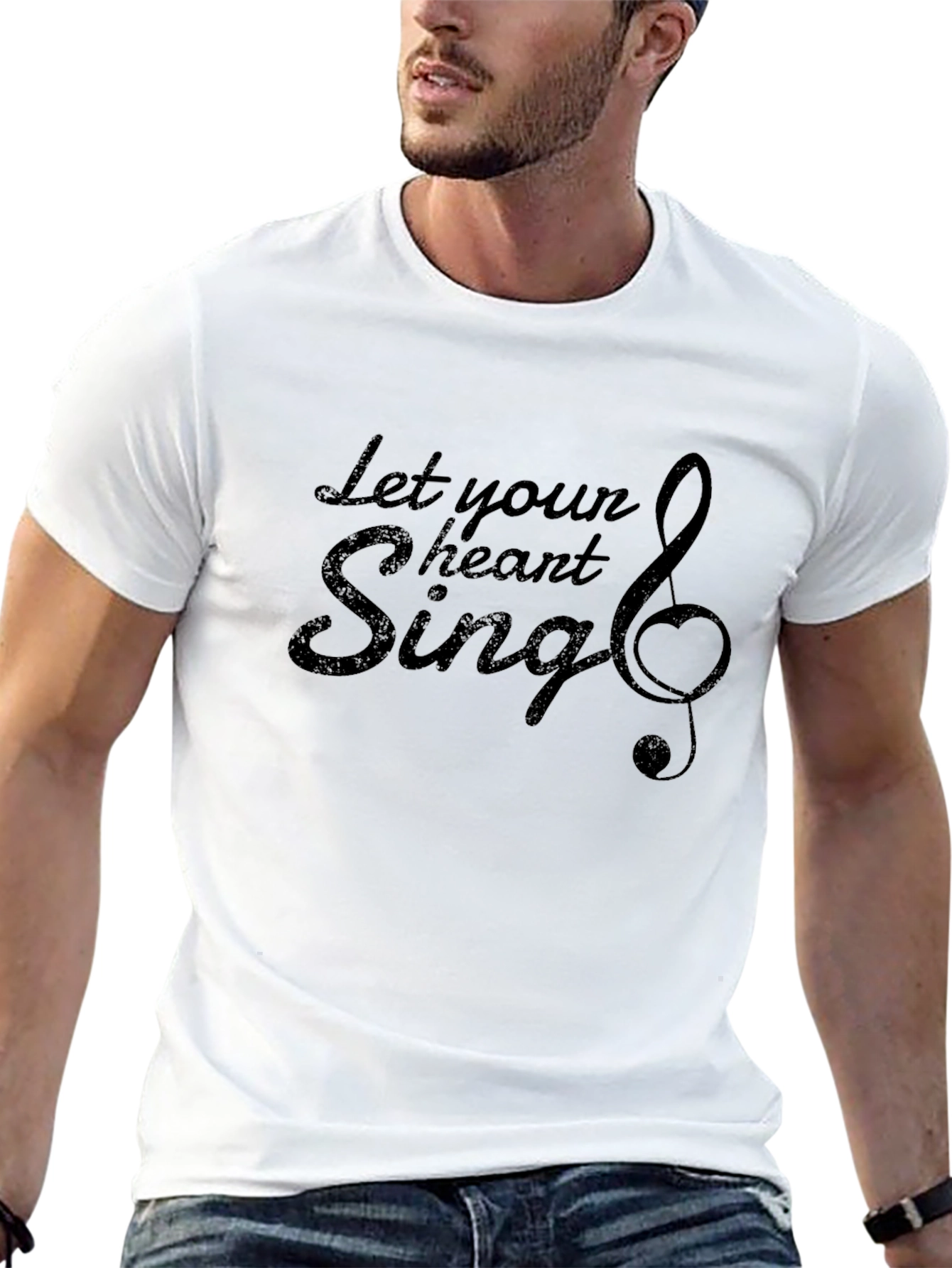 Let Your Heart Sing Graphic Tee - Black