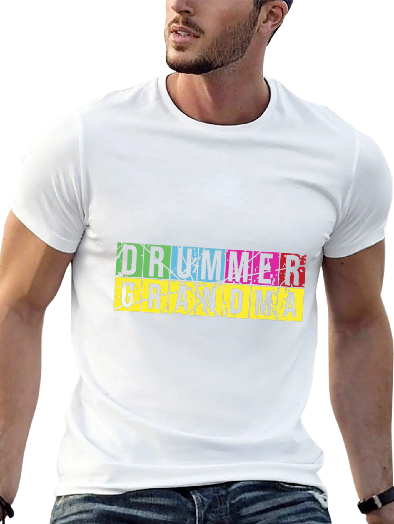 Drummer Grandma Graphic T-Shirt - Black