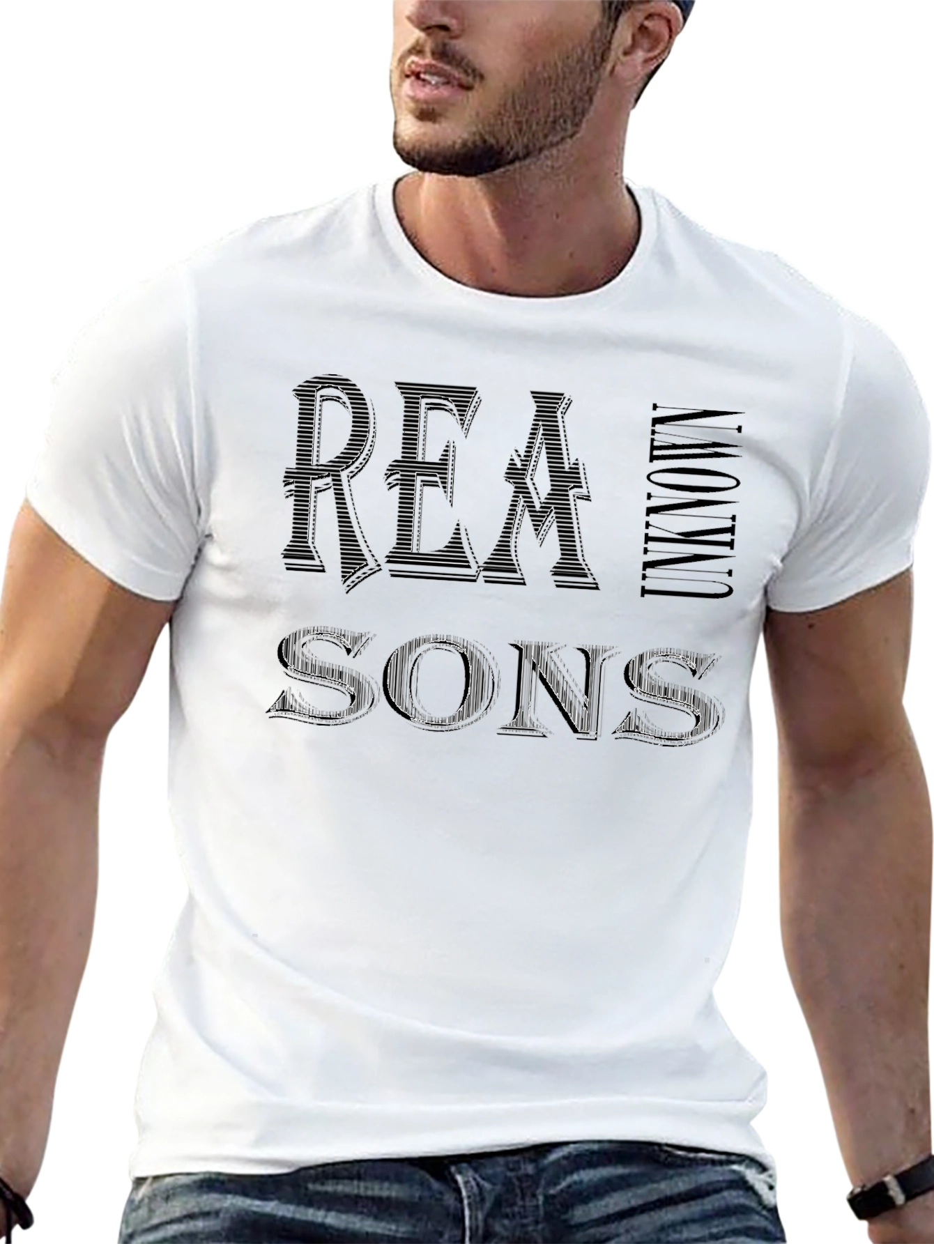 Real Sons Unknown Black Graphic T-Shirt