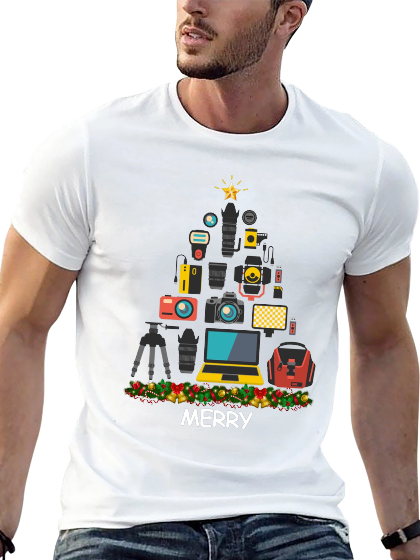 Photographer Christmas Tree T-Shirt