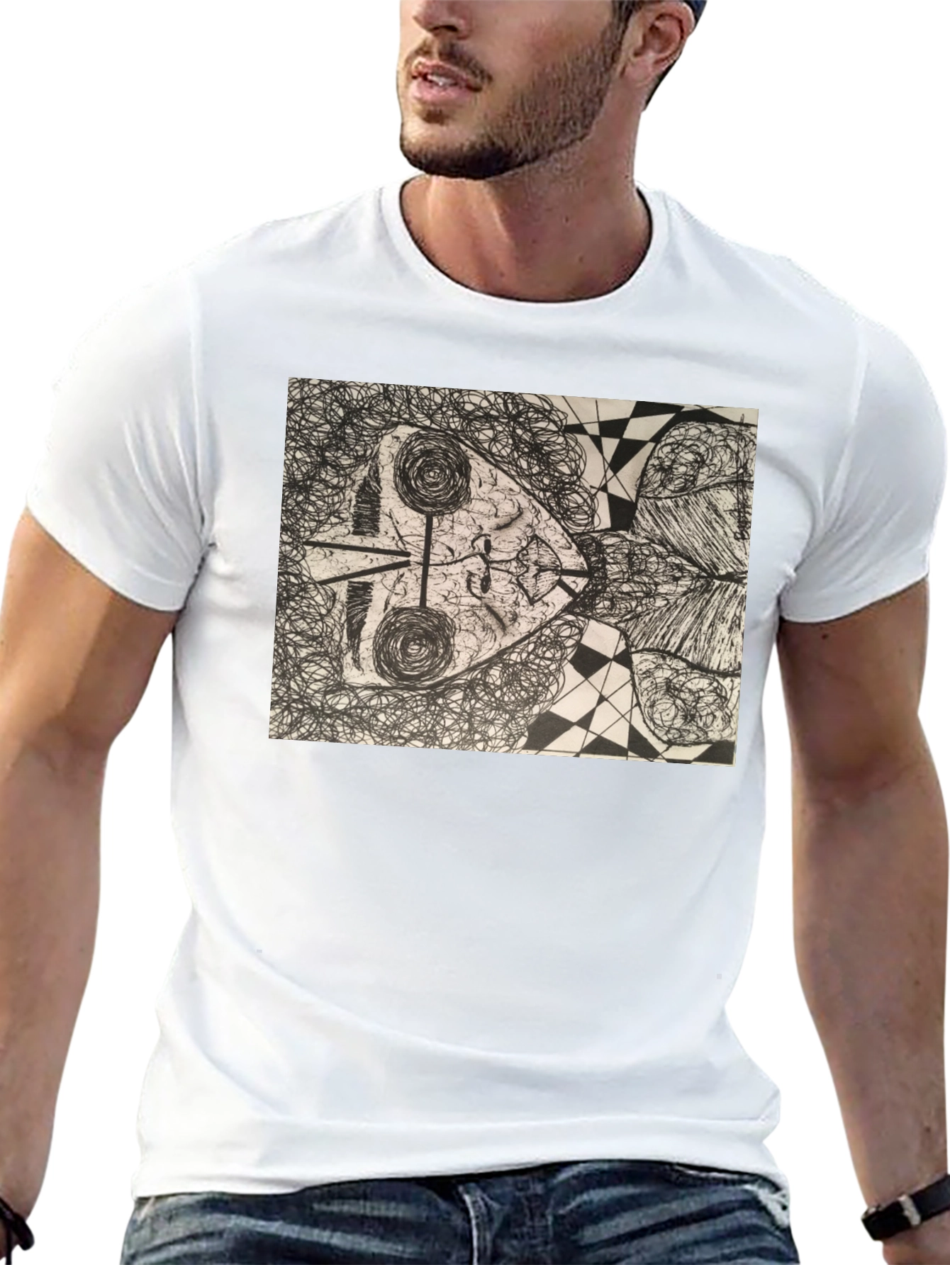 Abstract Art Graphic Tee - Modern Black T-Shirt