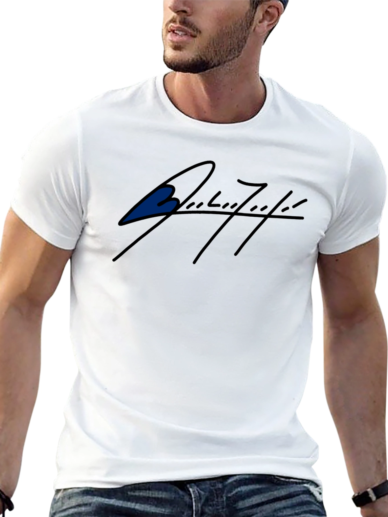Black T-Shirt with Stylish Signature Graphic