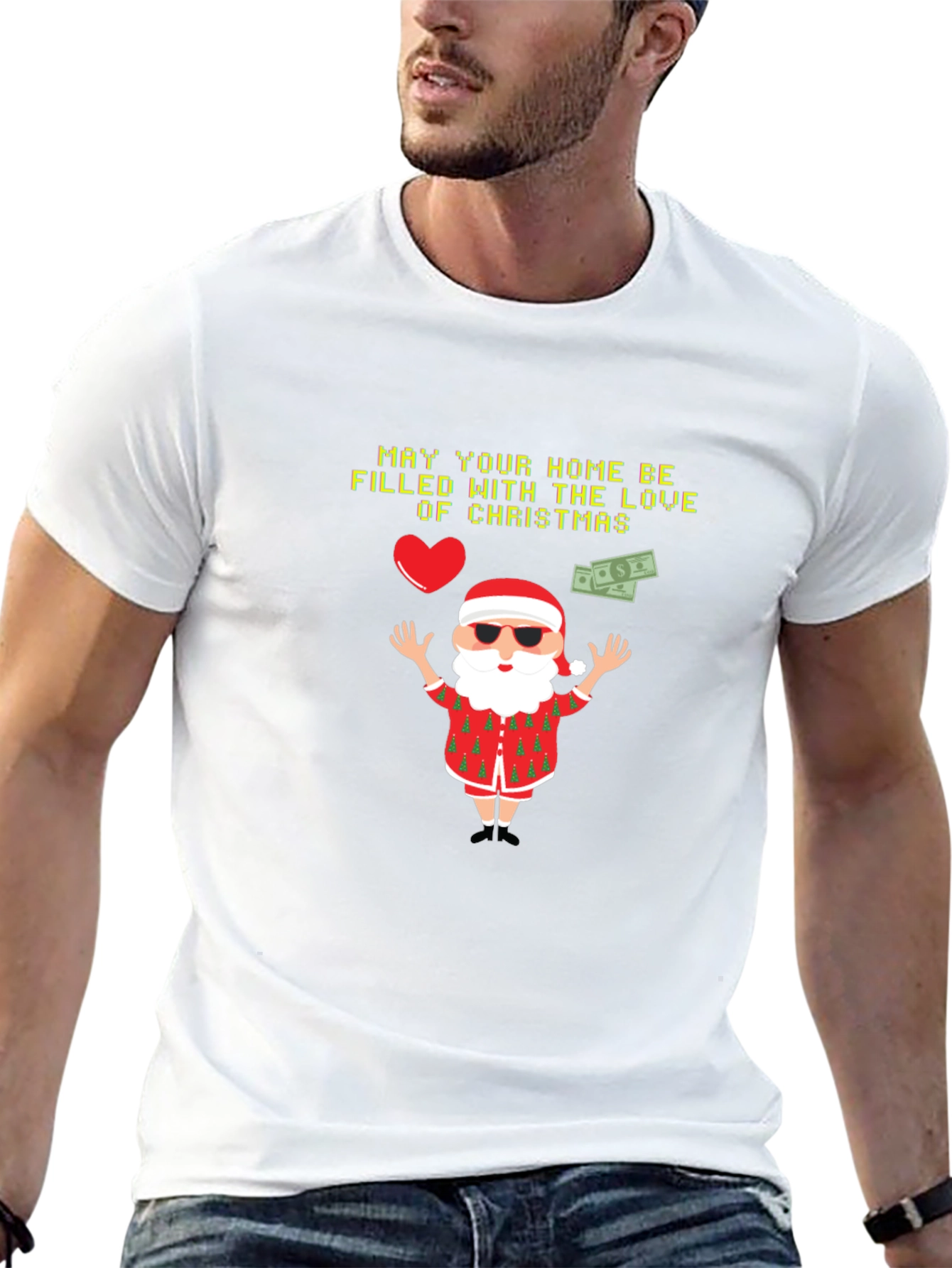 Festive Christmas Santa Graphic T-Shirt
