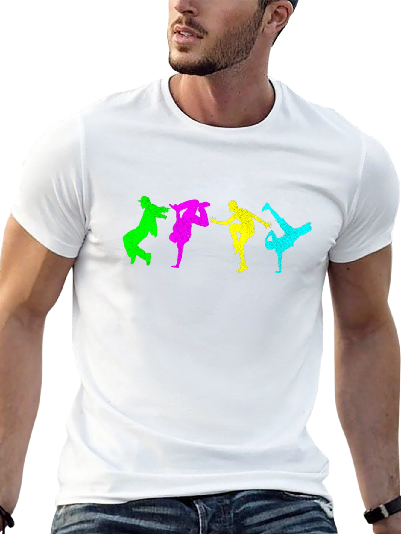 Colorful Breakdance Graphic T-Shirt