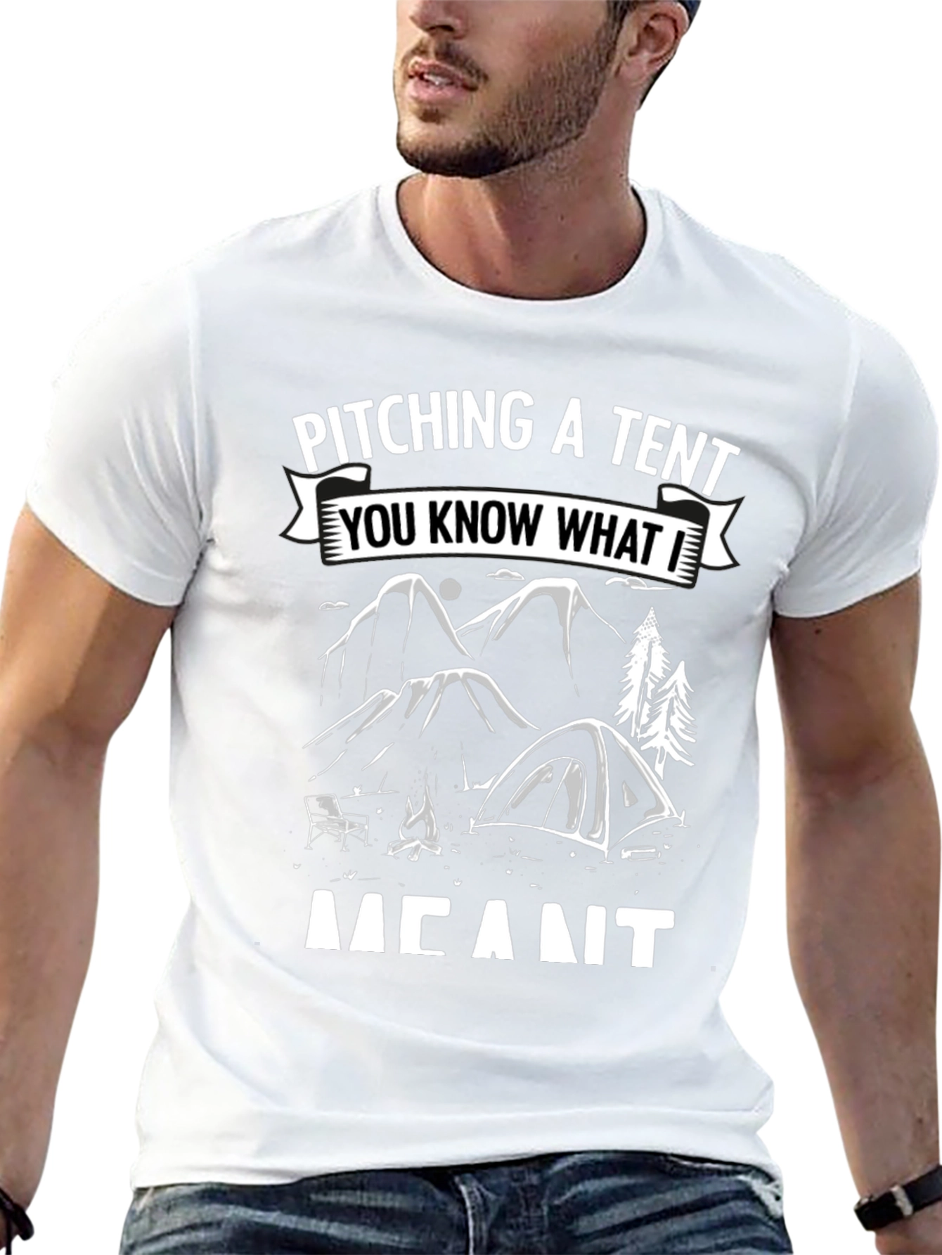 Pitching A Tent Funny Camping T-Shirt