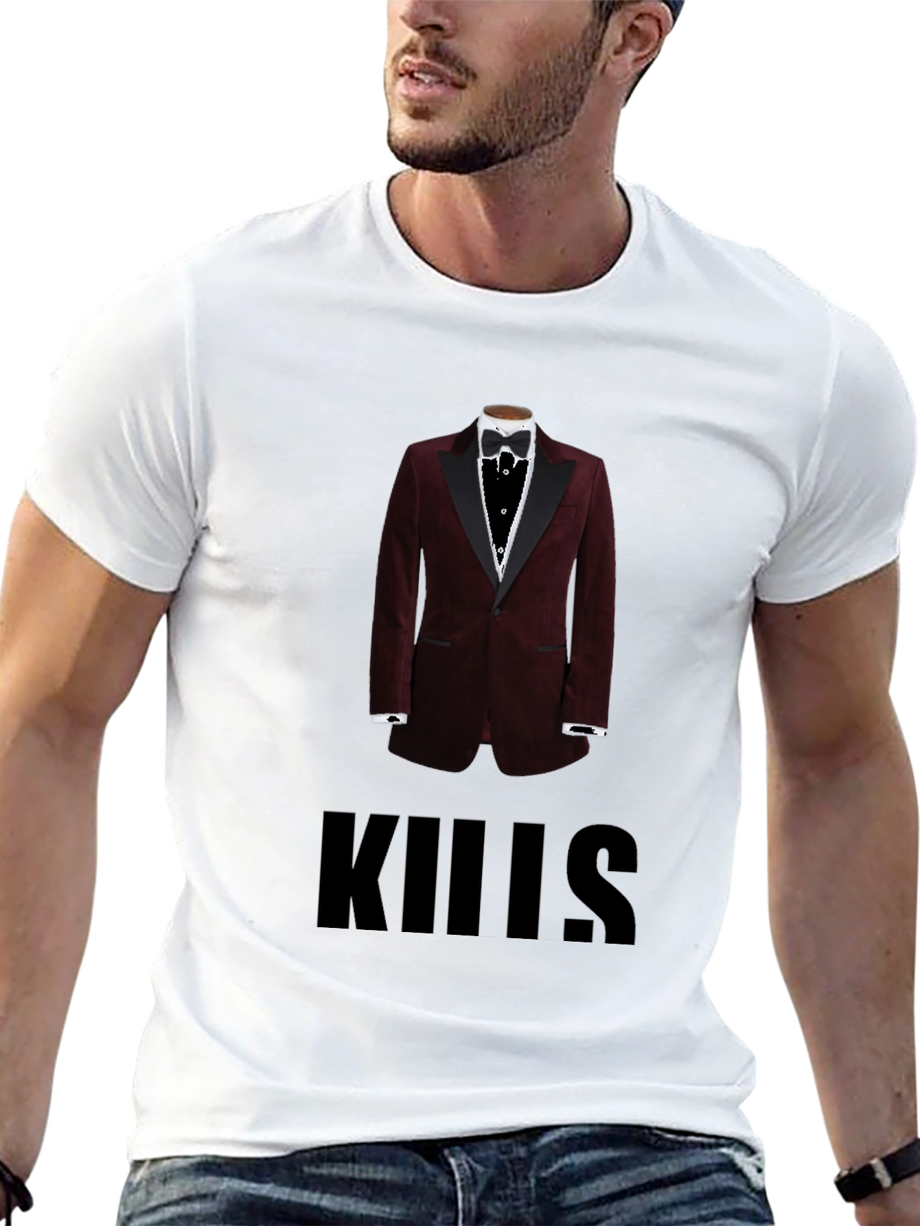 Mens Kills Tuxedo Graphic T-Shirt - Black