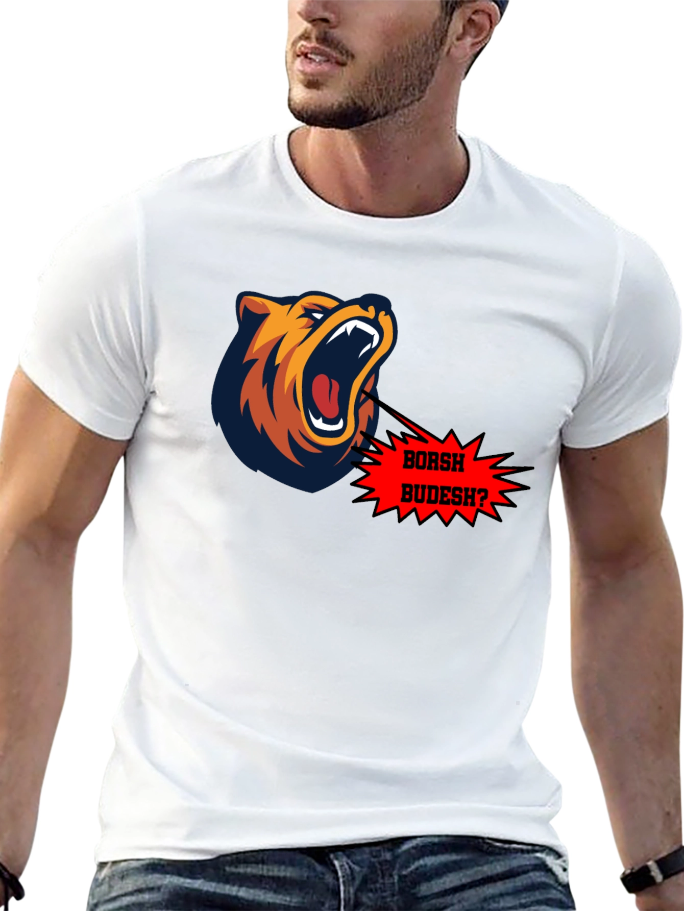 Borsh Budesh? Bear Graphic Black T-Shirt