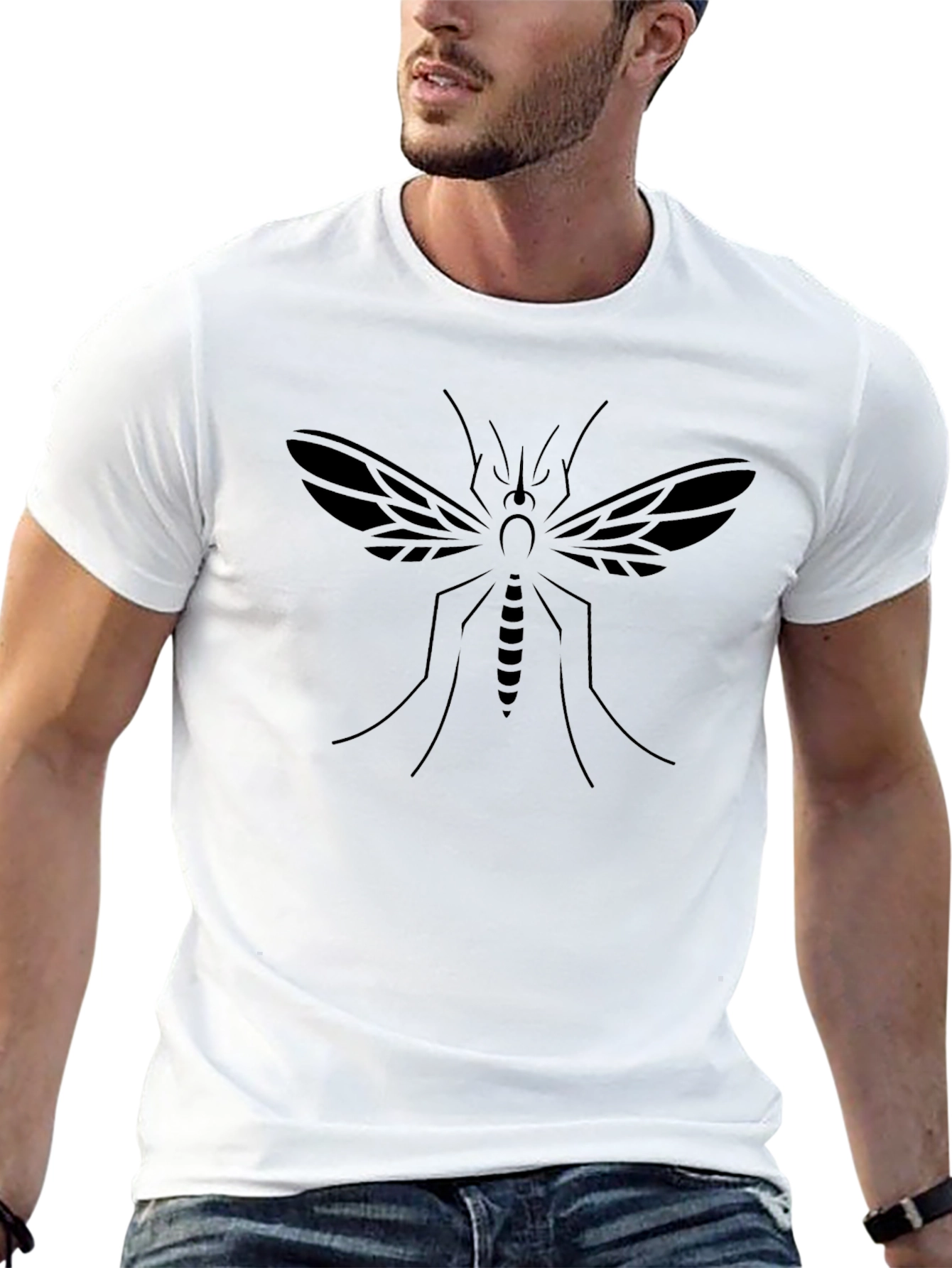 Black Mosquito Graphic Tee - Stylish Insect Design
