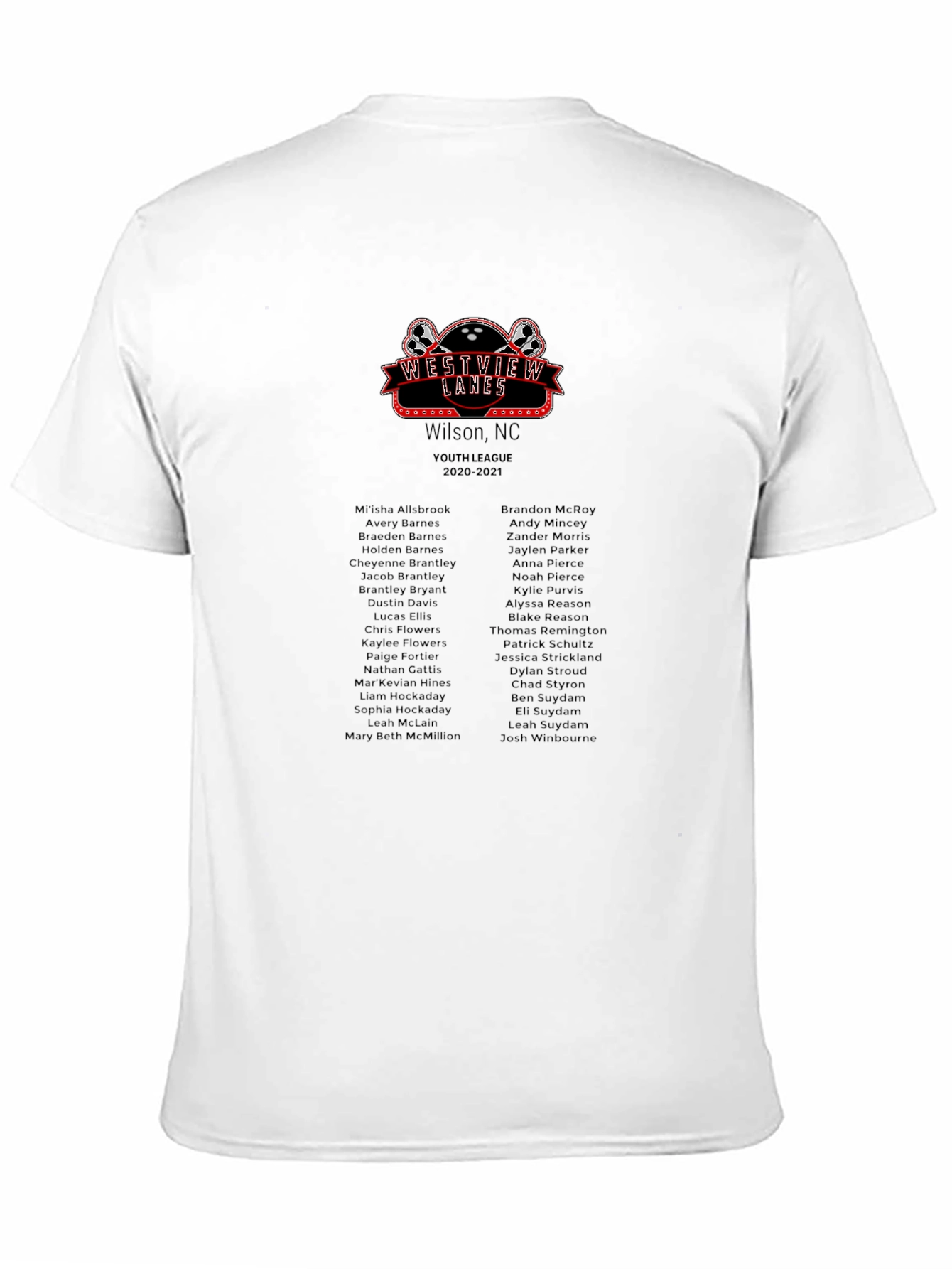 Westview Lanes Youth League 2020-2021 T-Shirt