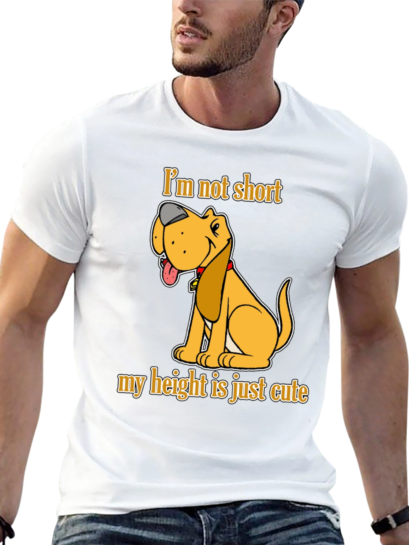 Cute Dog Graphic T-Shirt - Im Not Short
