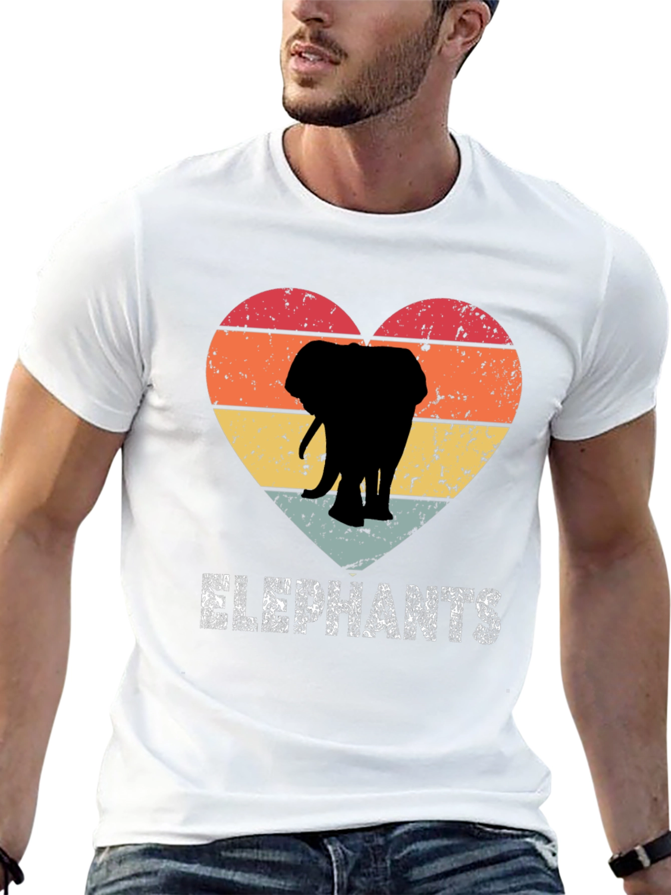 Elephant Heart Graphic Tee - Distressed Print
