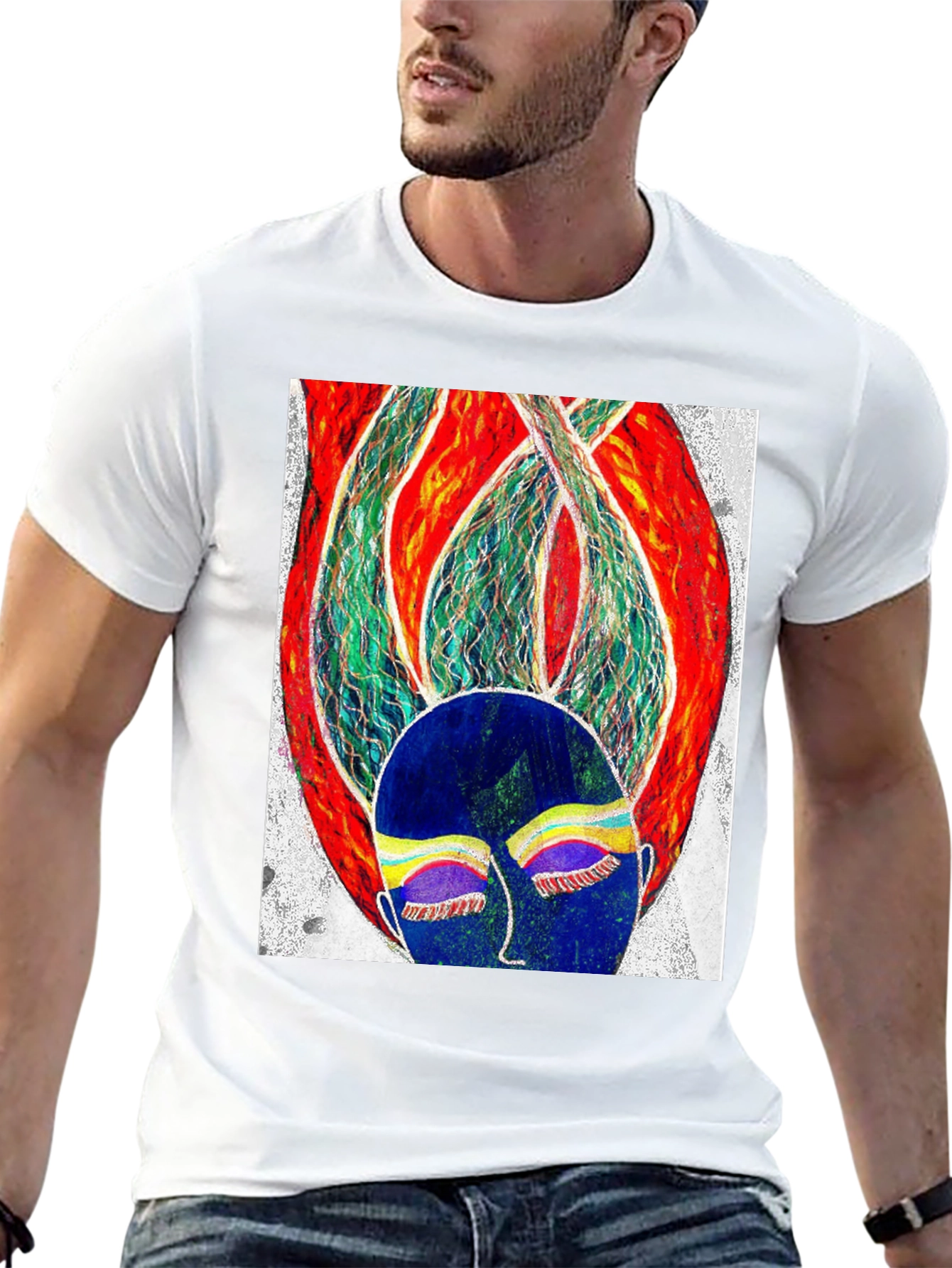 Abstract Art Graphic Tee - Black