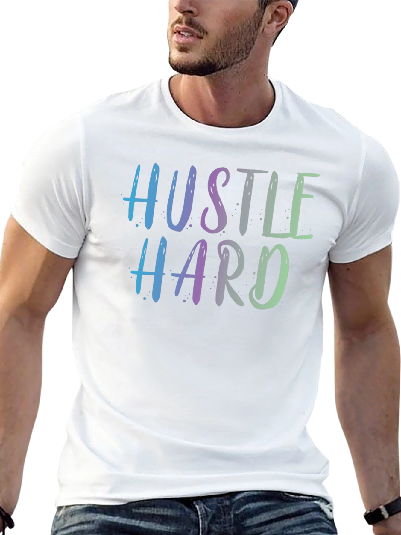 Hustle Hard Graphic Tee - Motivational T-Shirt