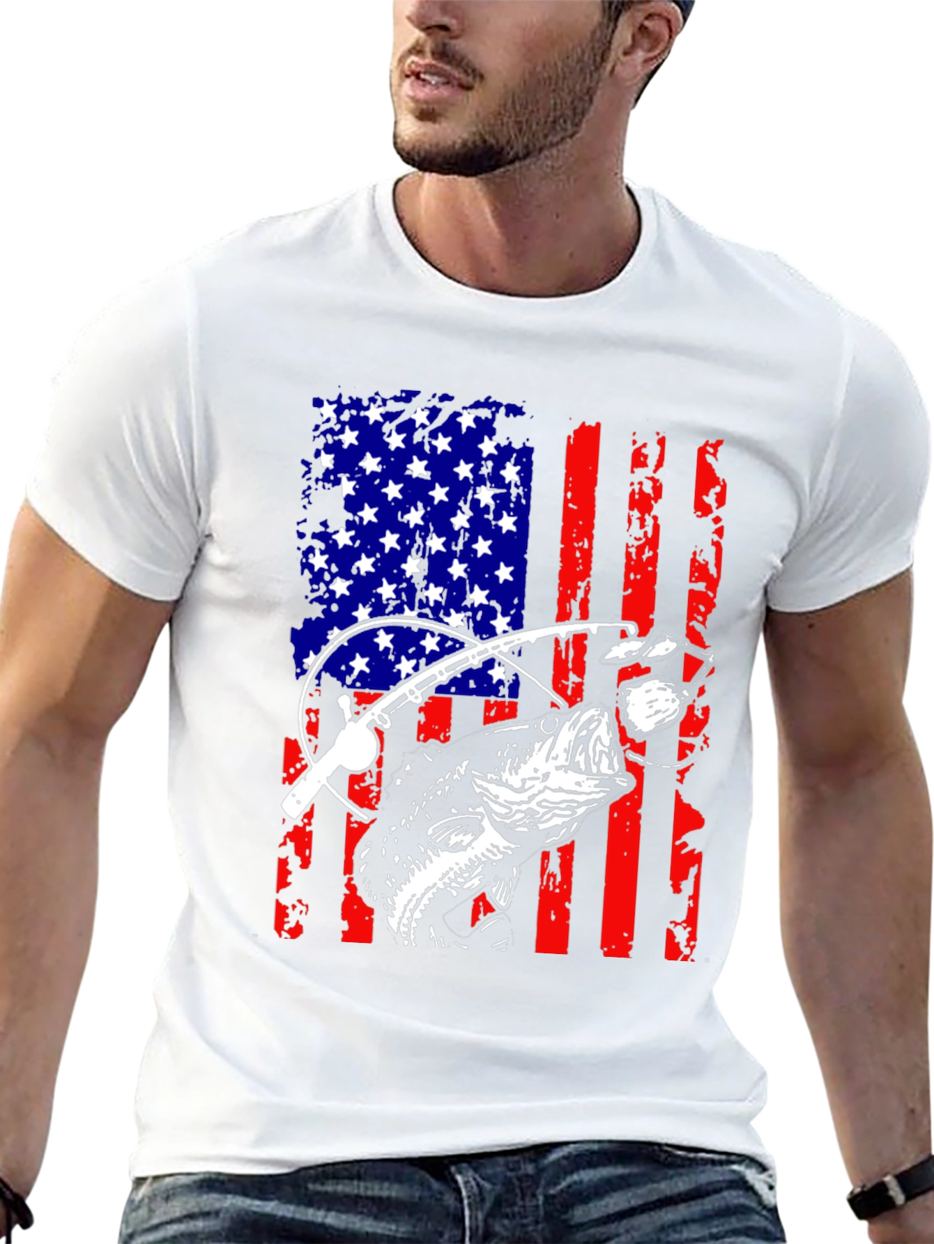 American Flag Fishing T-Shirt