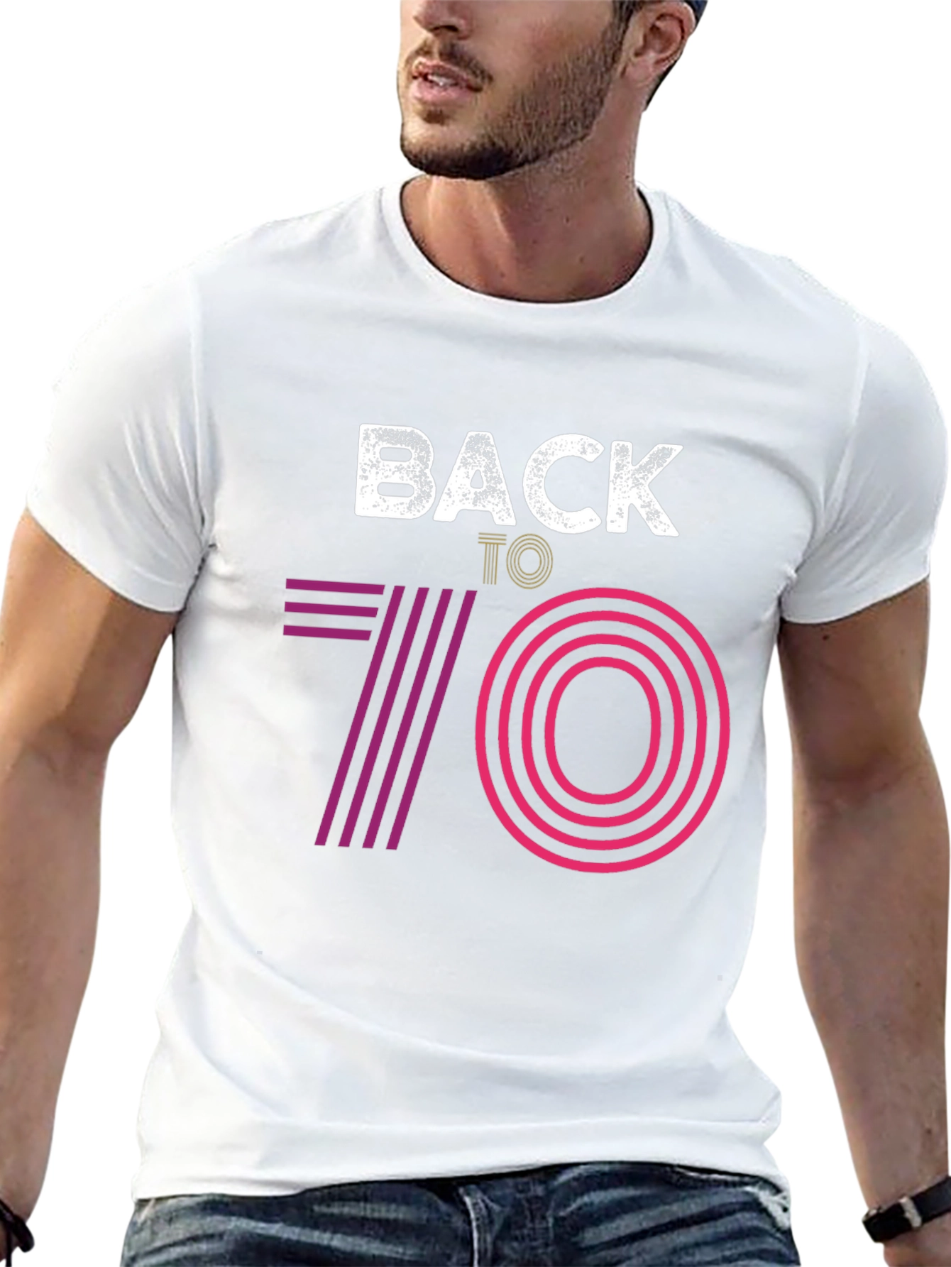 Retro Back to 70s Graphic Tee - Black