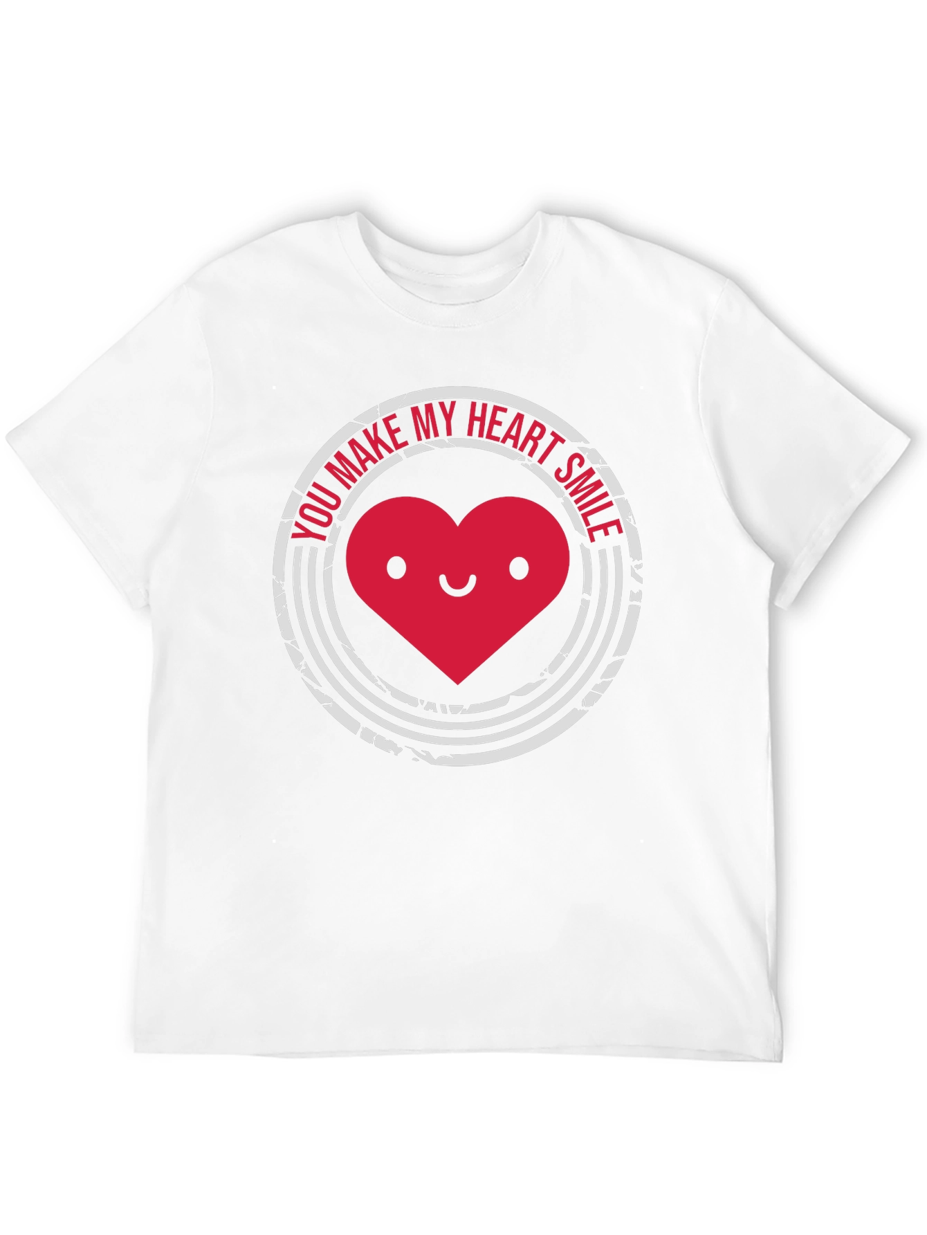 Heart Smile Graphic Tee - Soft Black Cotton