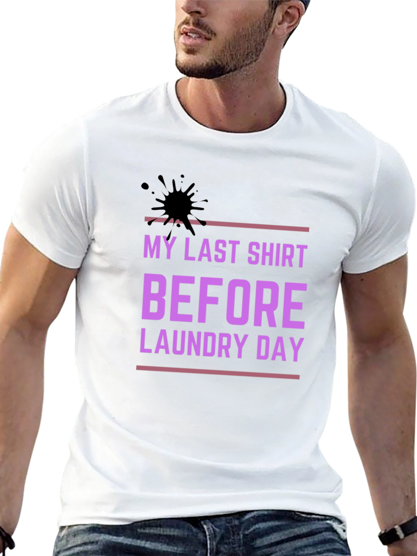 Funny Laundry Day T-Shirt - Stylish Black Cotton Tee
