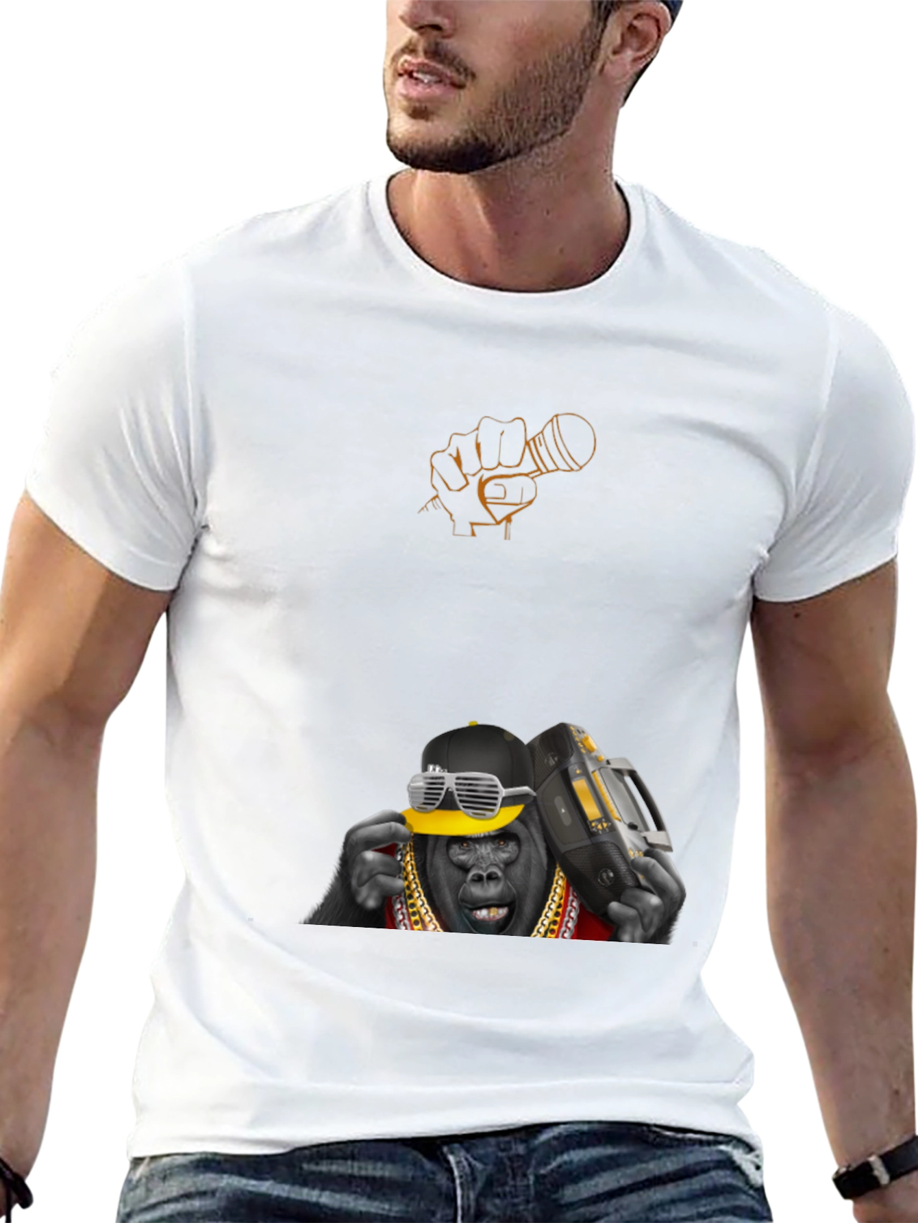 Cool Gorilla Graphic Tee - Black Cotton T-Shirt