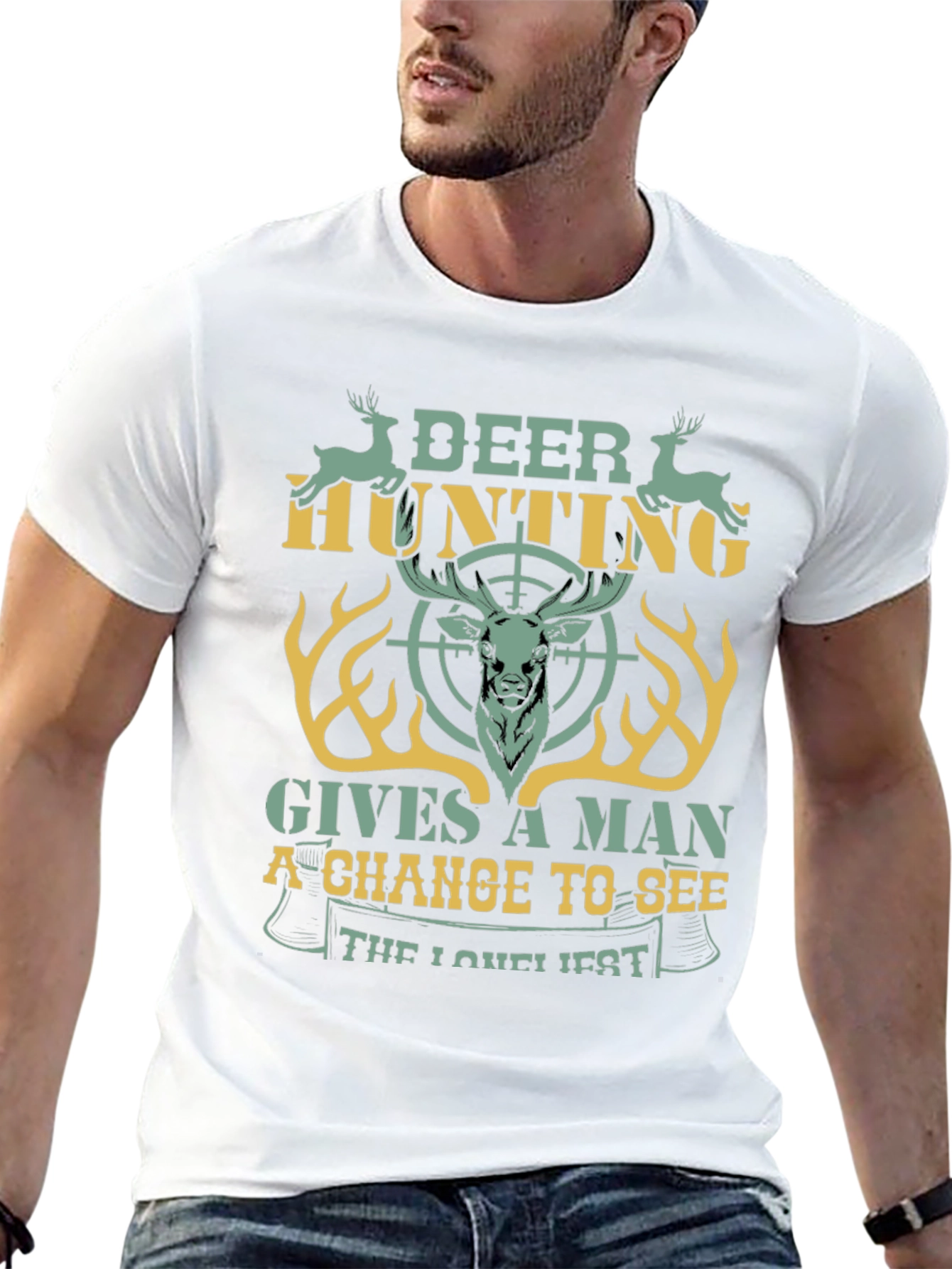 Deer Hunting Graphic Tee - Mens Black T-Shirt