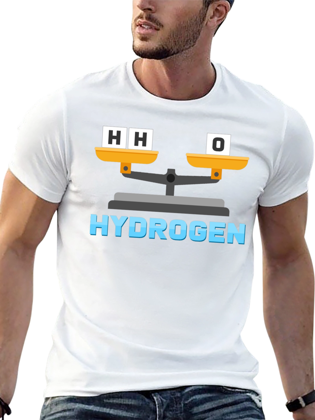 Hydrogen H2O Balance Funny Science T-Shirt