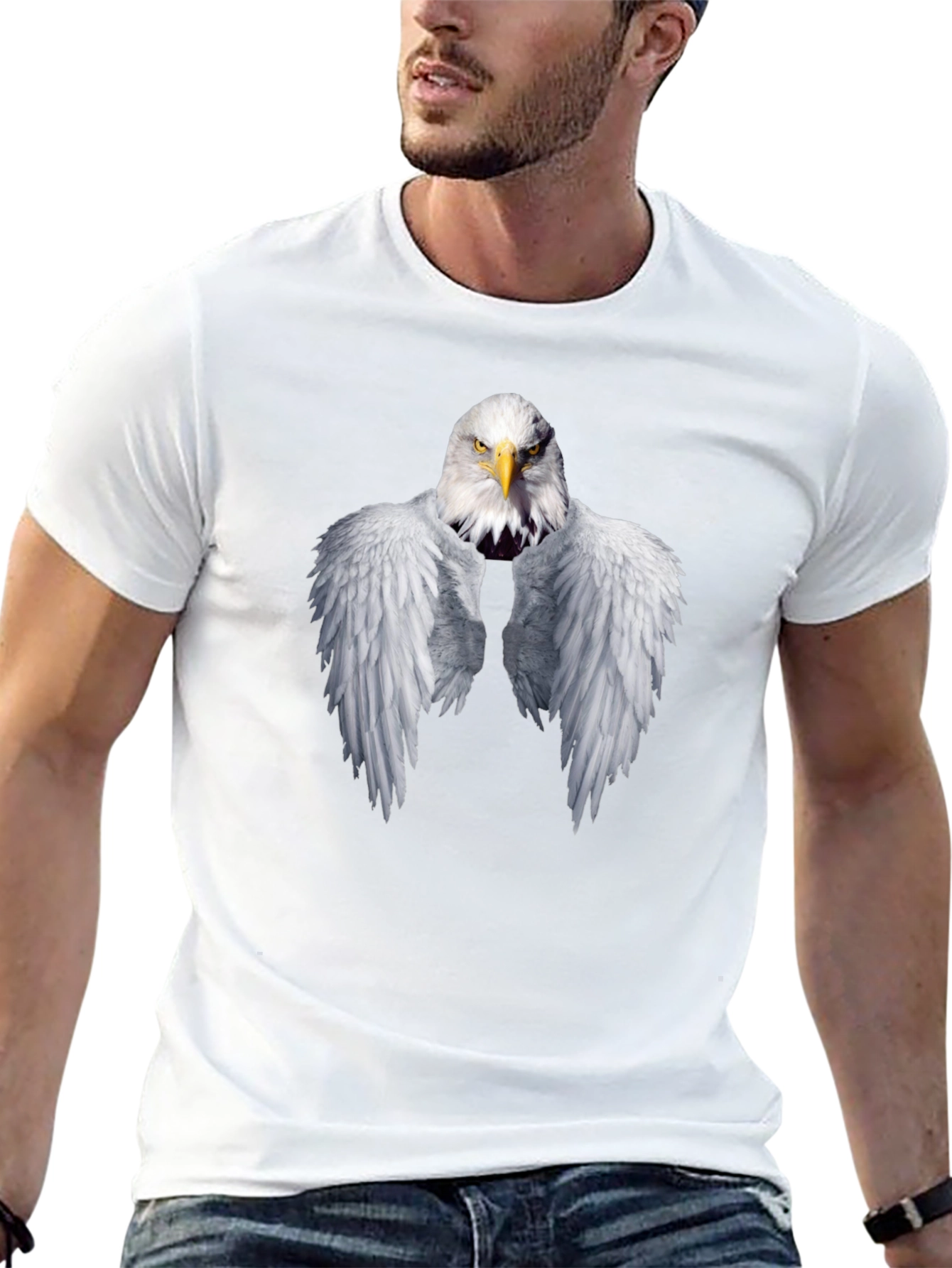 Eagle Wings Graphic T-Shirt - Black Cotton Tee