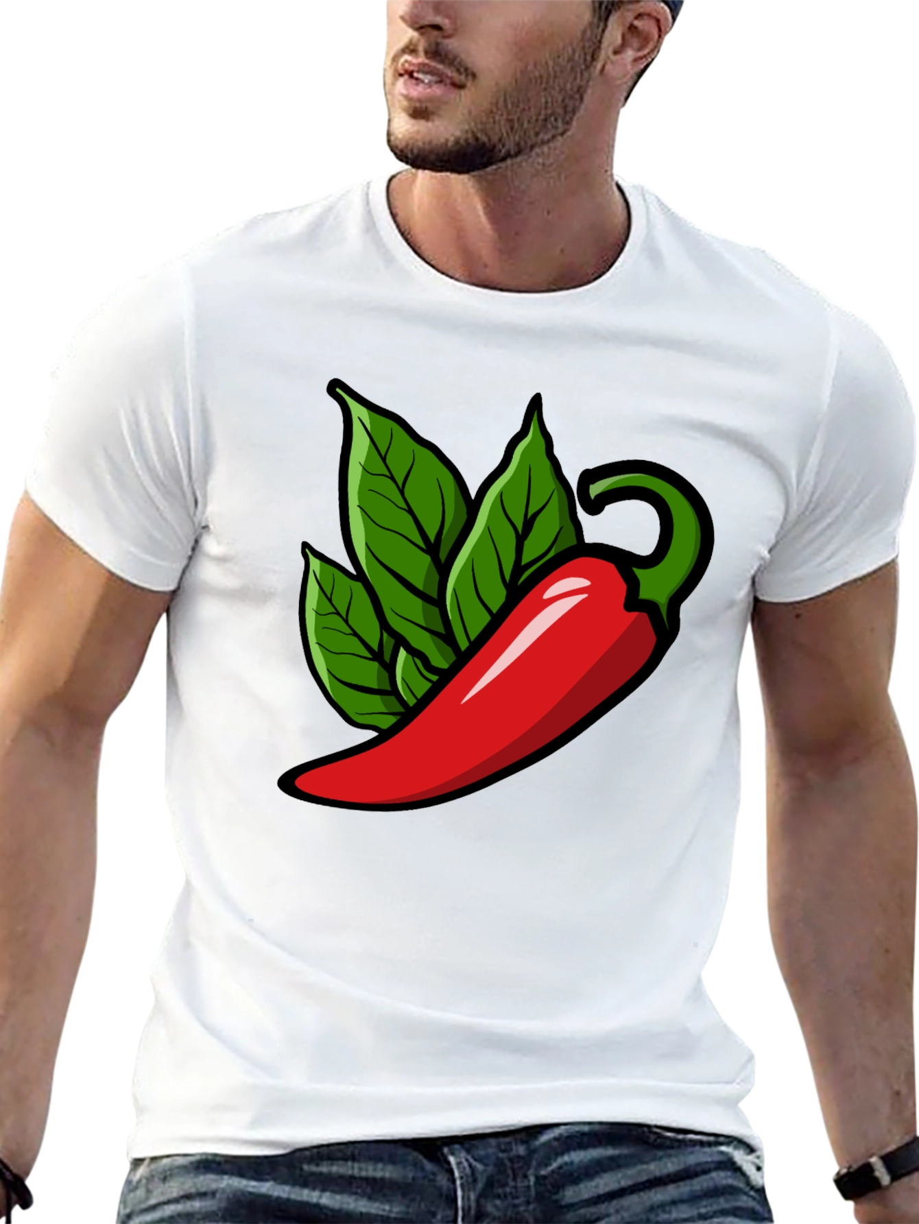 Spicy Pepper Graphic Tee - Black Cotton T-Shirt