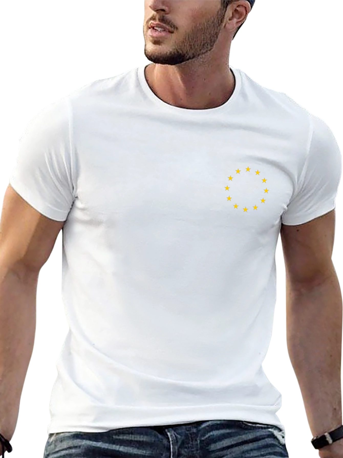 Black T-Shirt with Circle of Stars