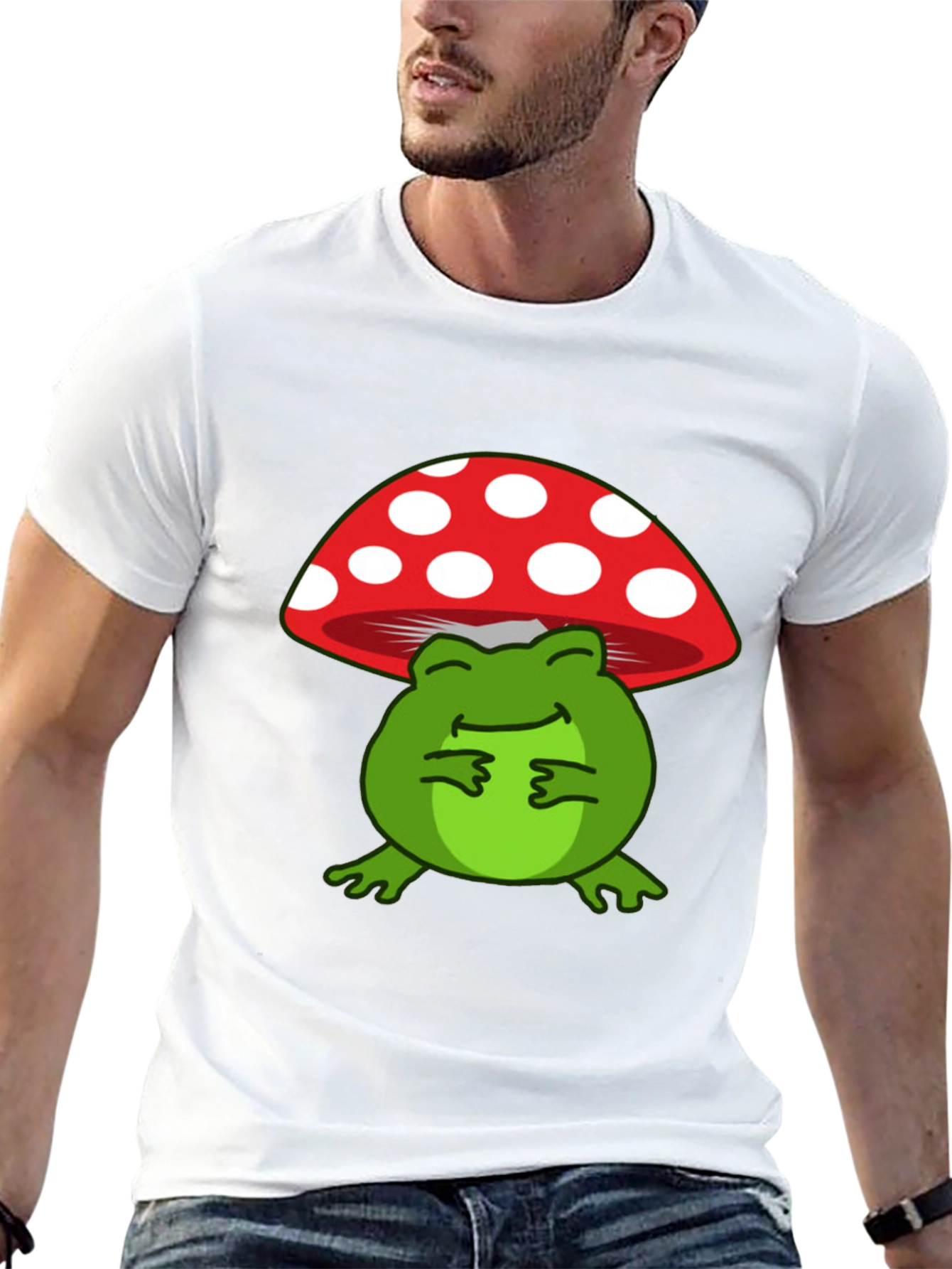 Frog Under Mushroom T-Shirt - Comfy & Stylish