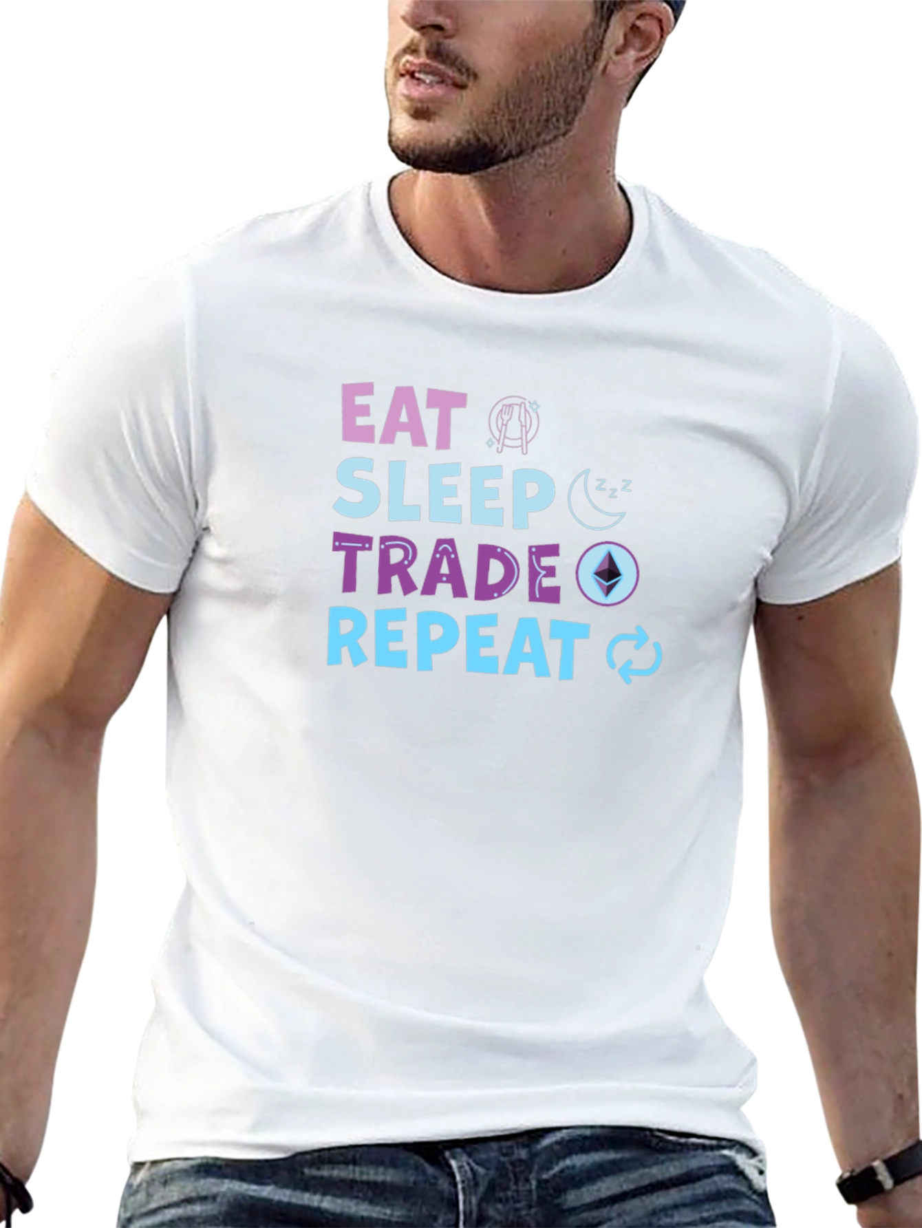 Eat Sleep Trade Repeat Black T-Shirt