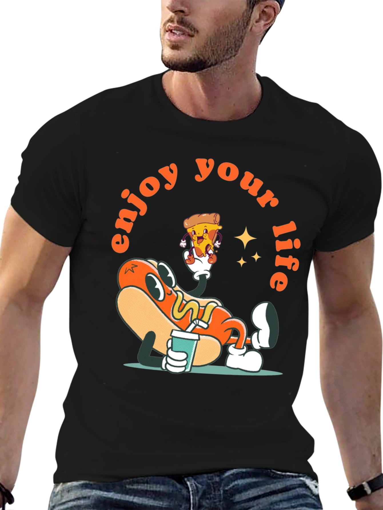 Enjoy Your Life Cartoon Graphic Tee