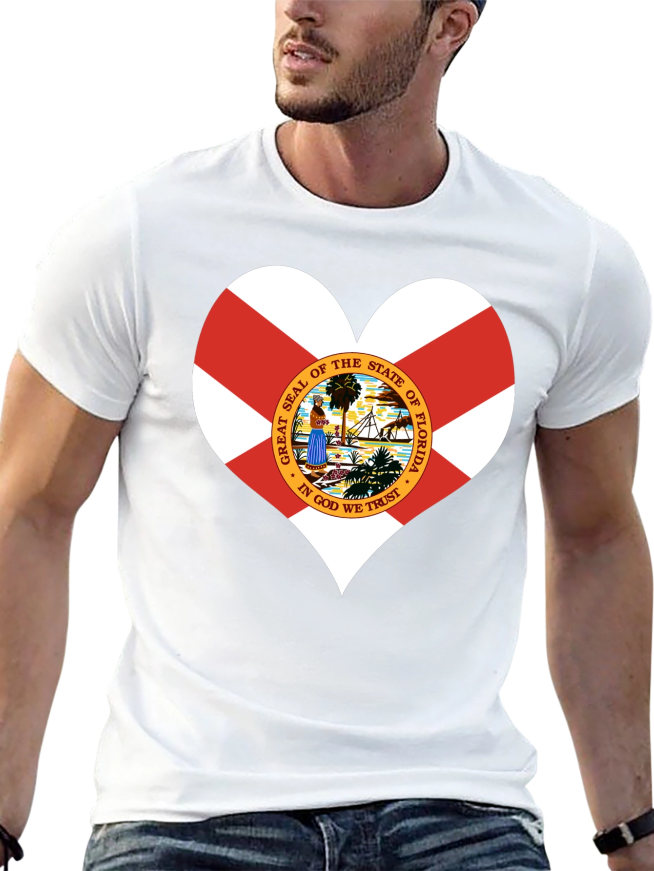 Florida Flag Heart T-Shirt - State Pride Tee