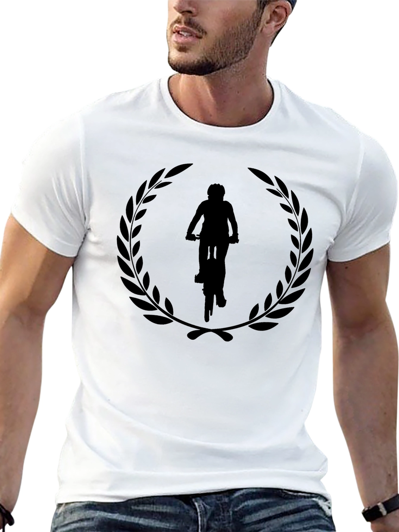Cyclist Laurel Wreath Graphic Tee - Black