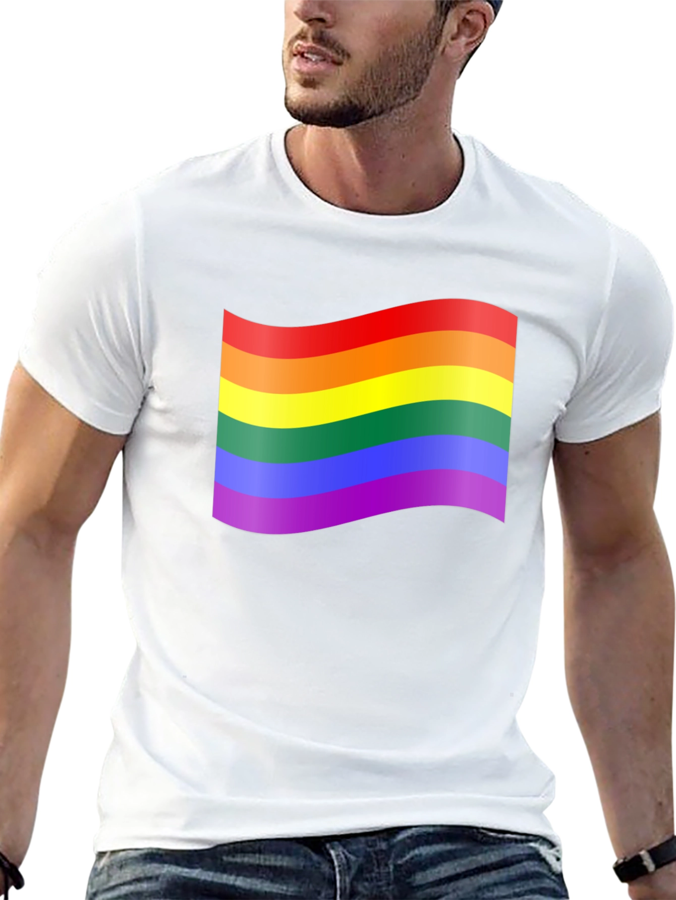 Pride Flag Graphic Tee - Unisex Black T-Shirt