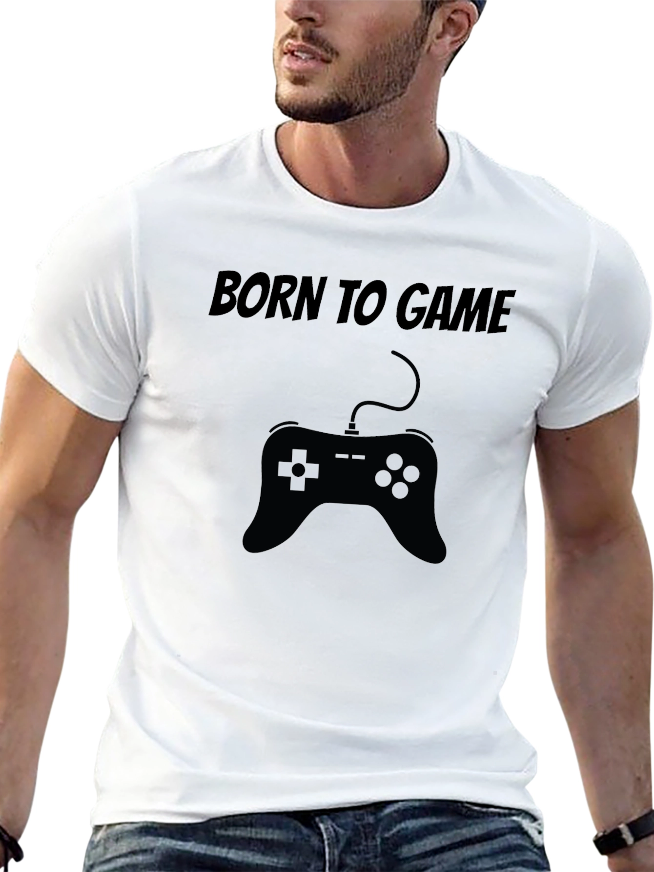 Born to Game Black T-Shirt Controller Design