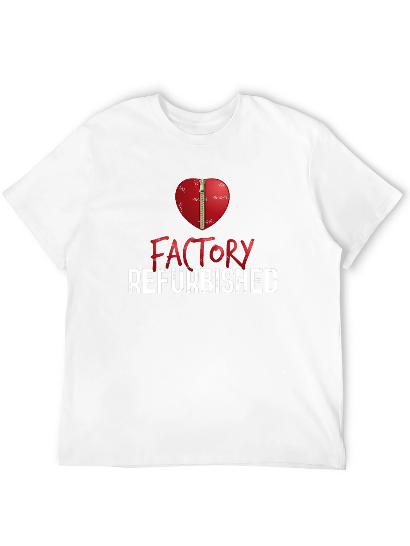 Factory Refurbished Heart Zipper Graphic T-Shirt