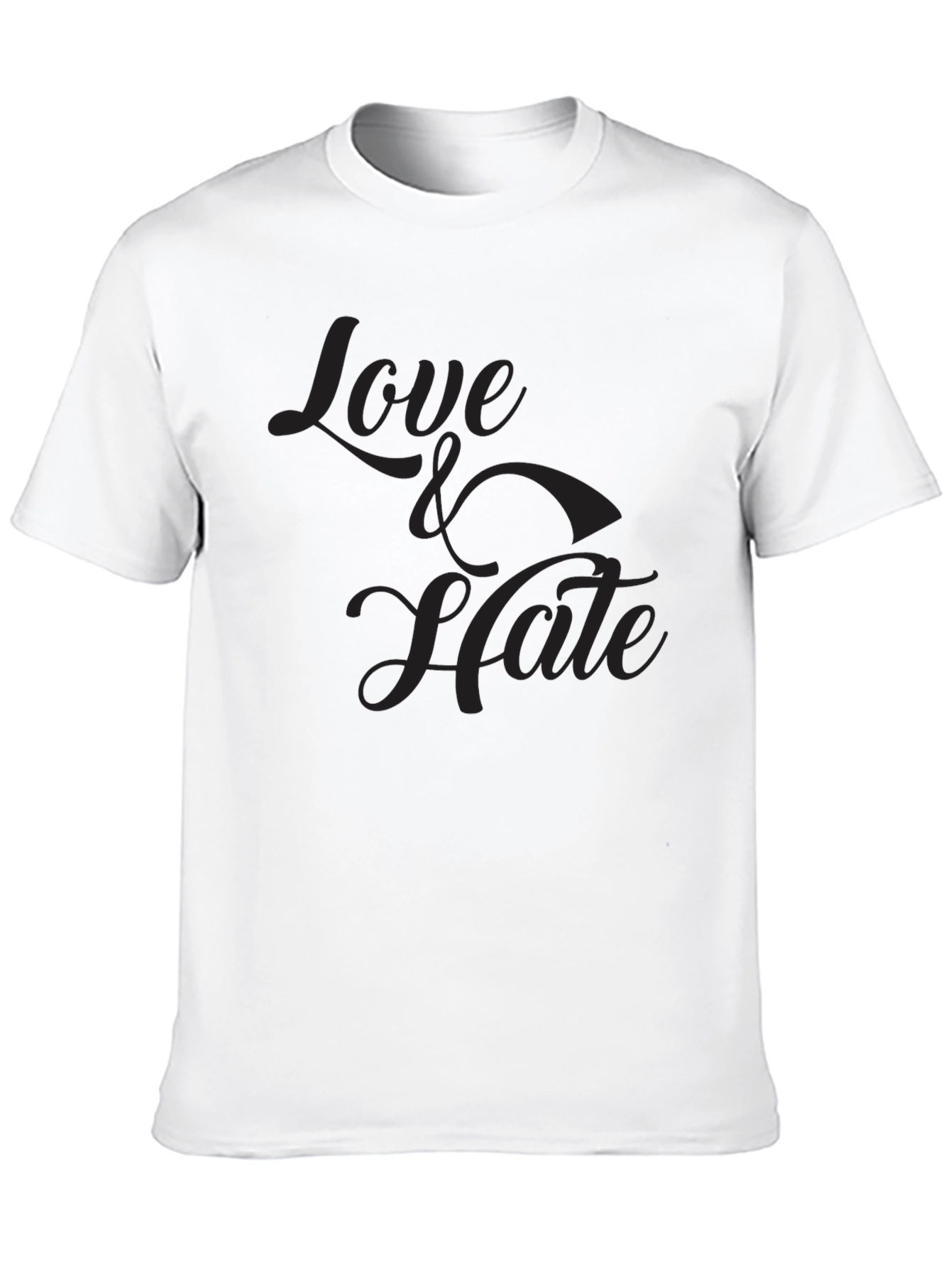 Love & Hate Graphic Print T-Shirt - Black