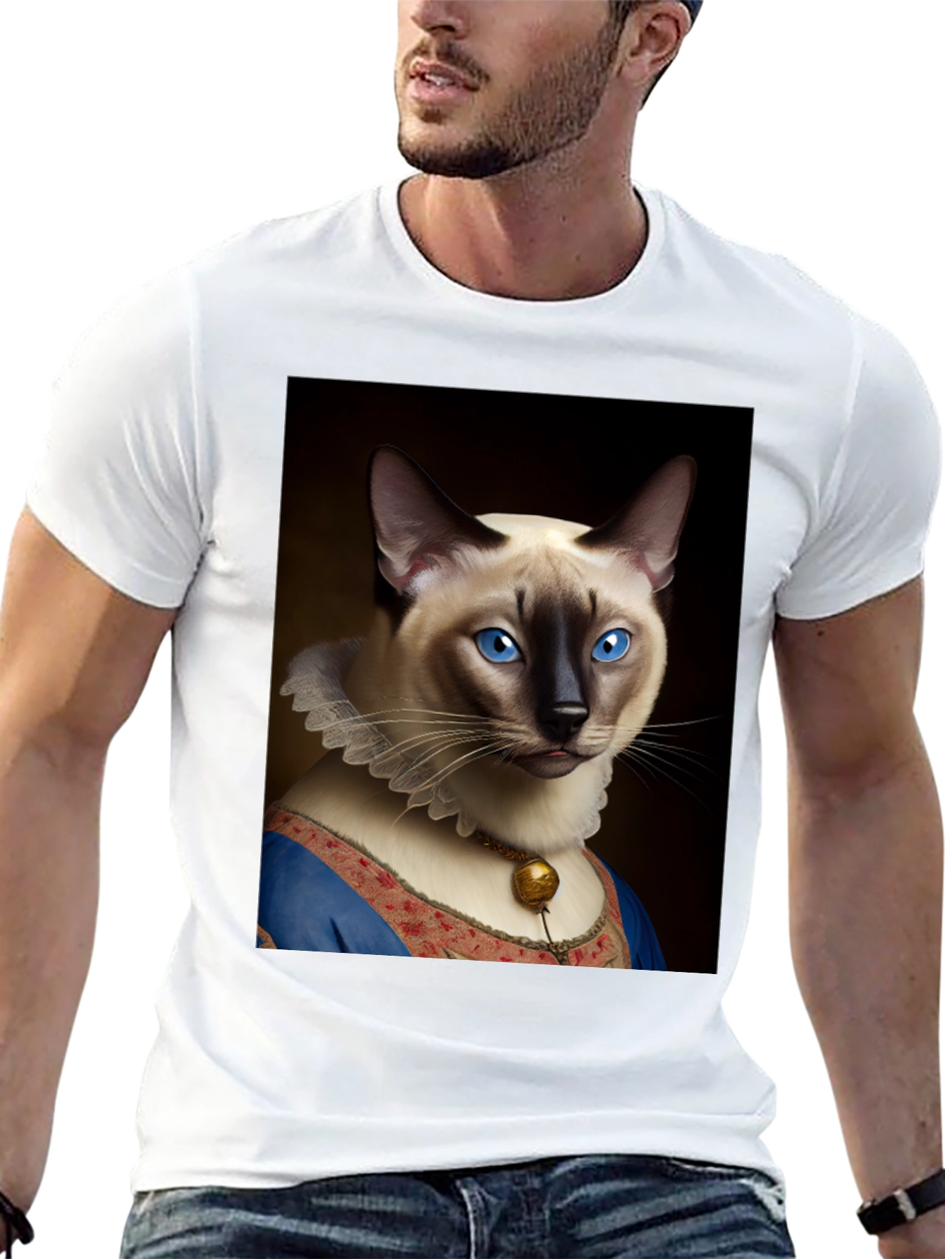 Cat Portrait Graphic T-Shirt - Royal Feline Tee