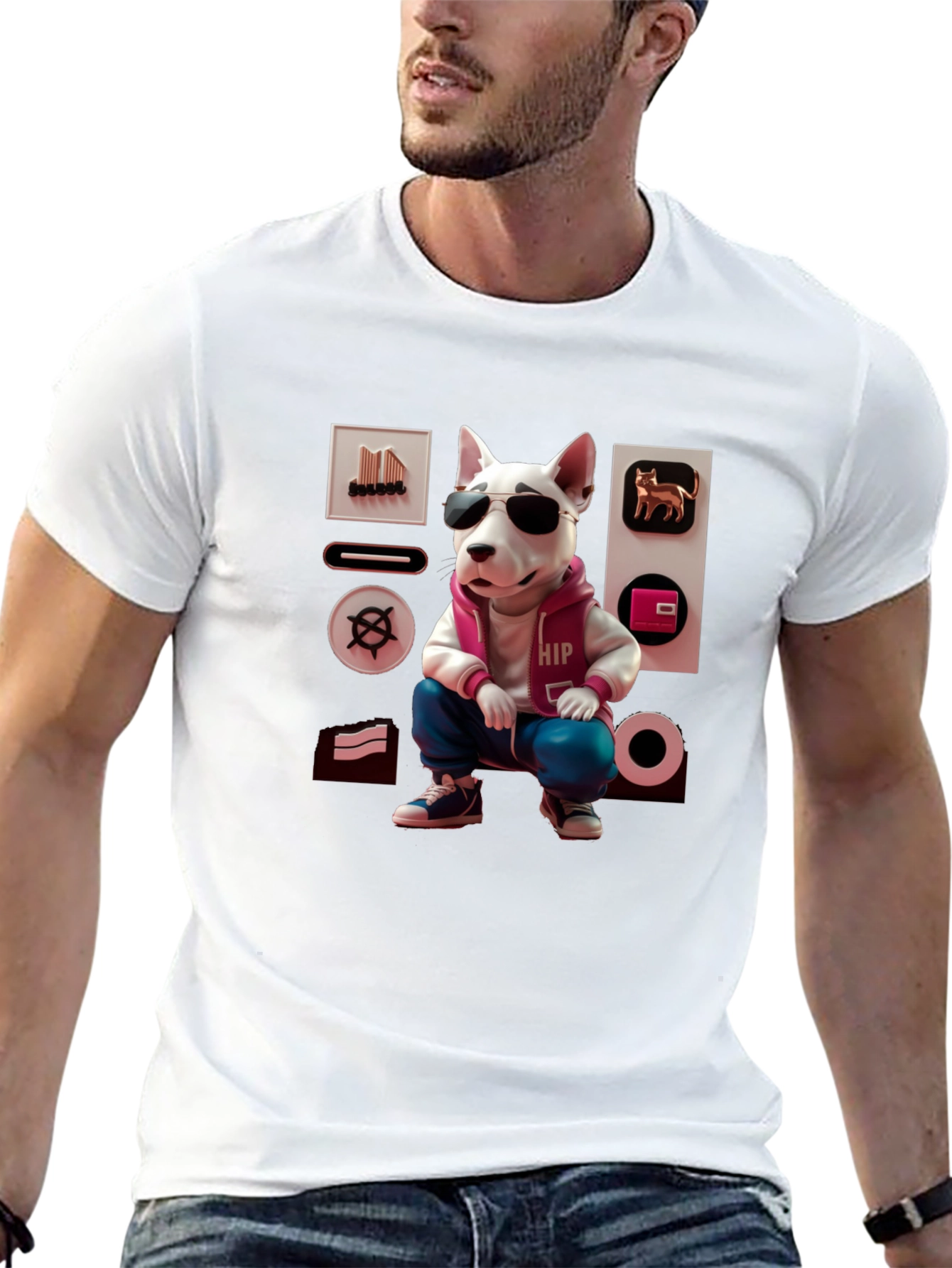 Cool Dog Graphic Tee - Urban Hipster Style