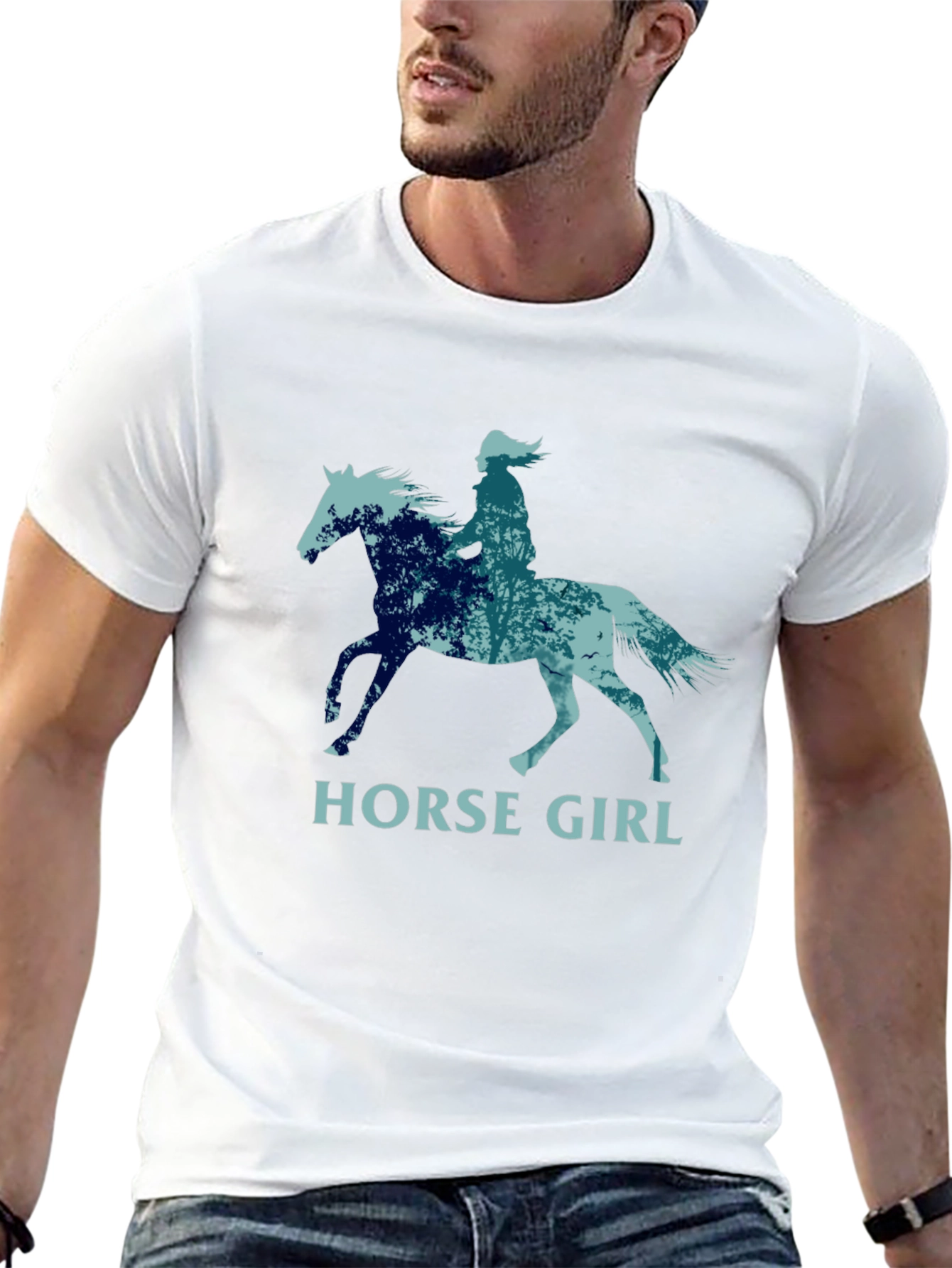 Horse Girl T-Shirt - Nature Silhouette Design