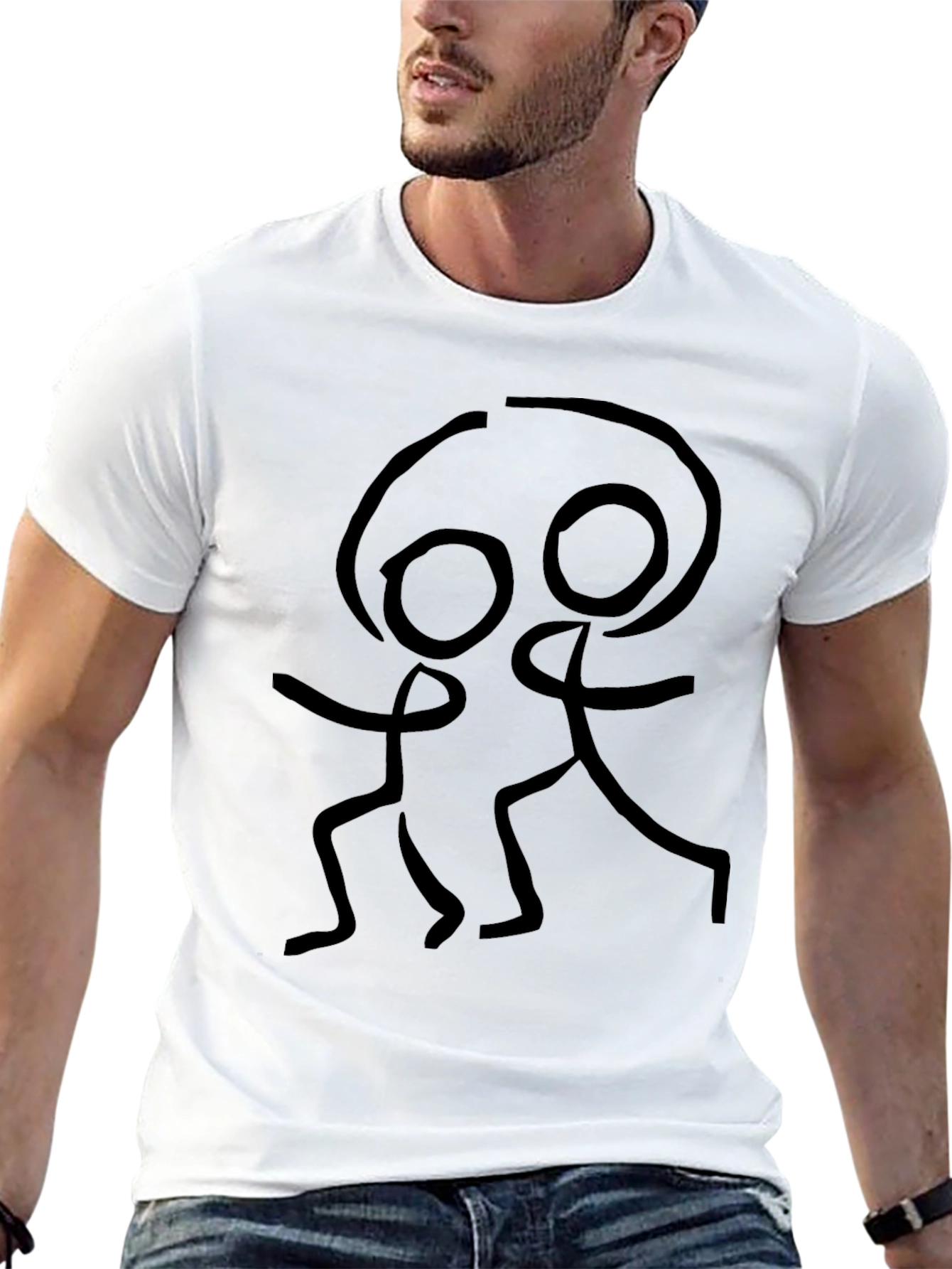 Stick Figure Dance Graphic Tee - Black