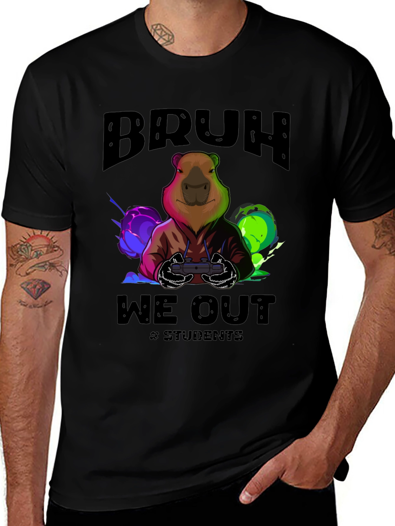 Bruh We Out Student Gamer Graphic T-Shirt