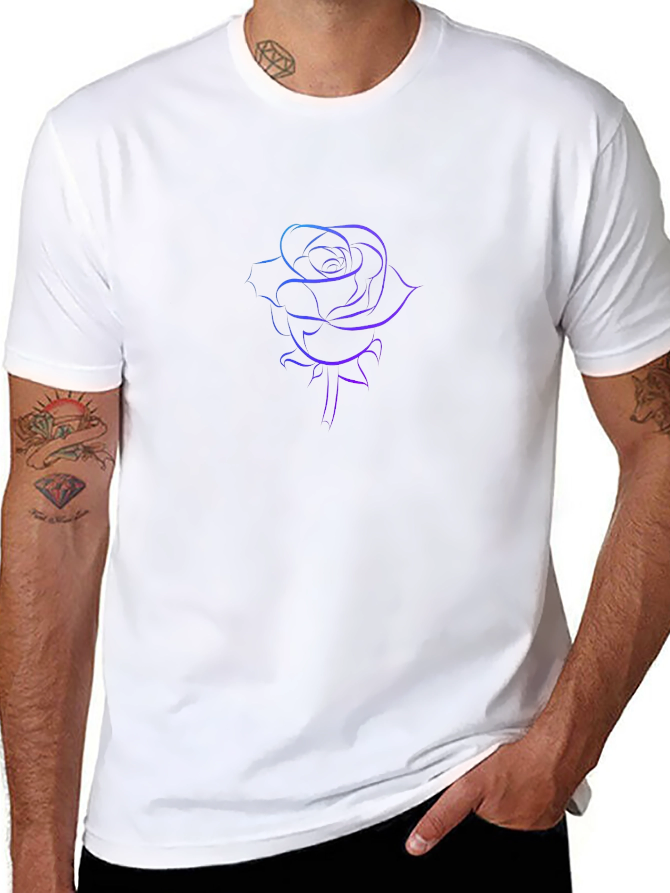 Gradient Rose Graphic T-Shirt