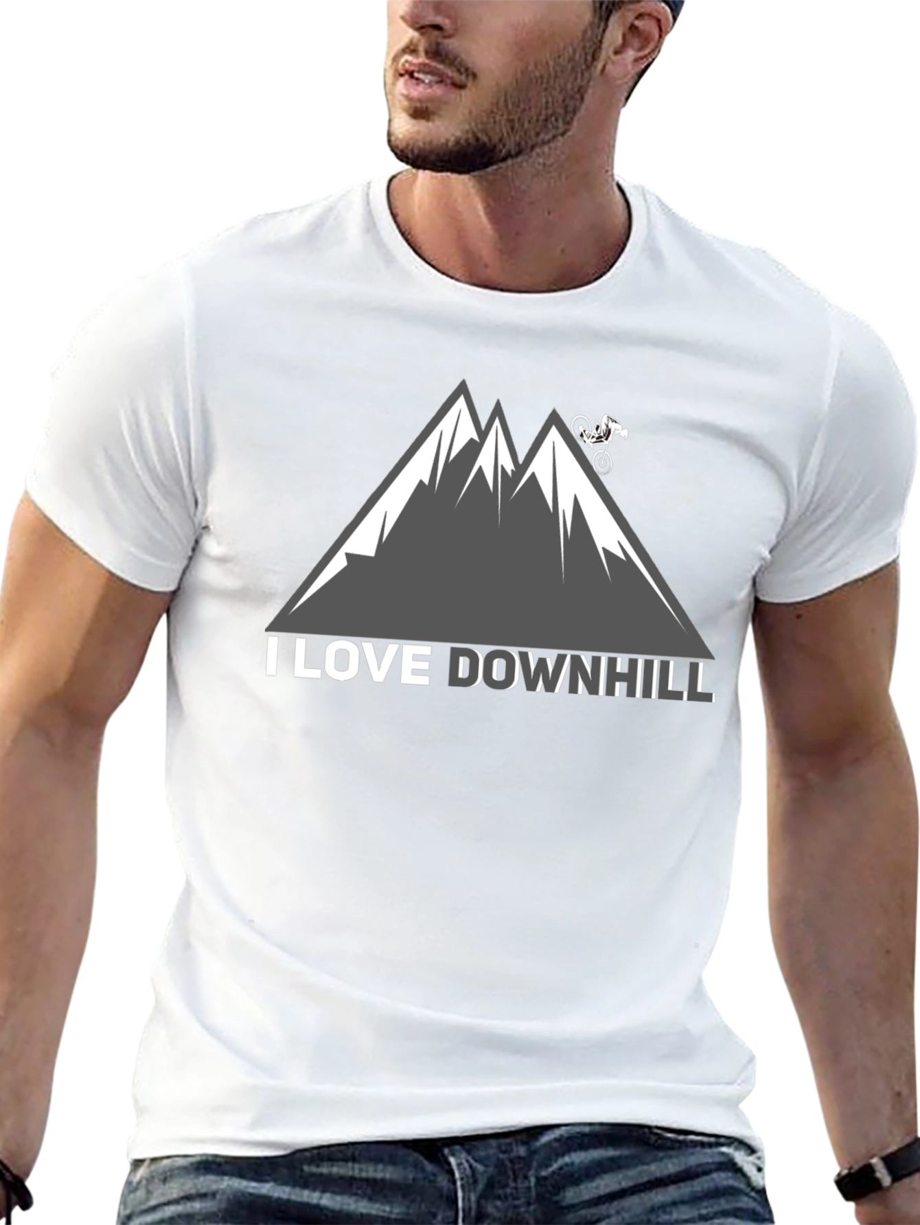 I Love Downhill Mountain Biking T-Shirt