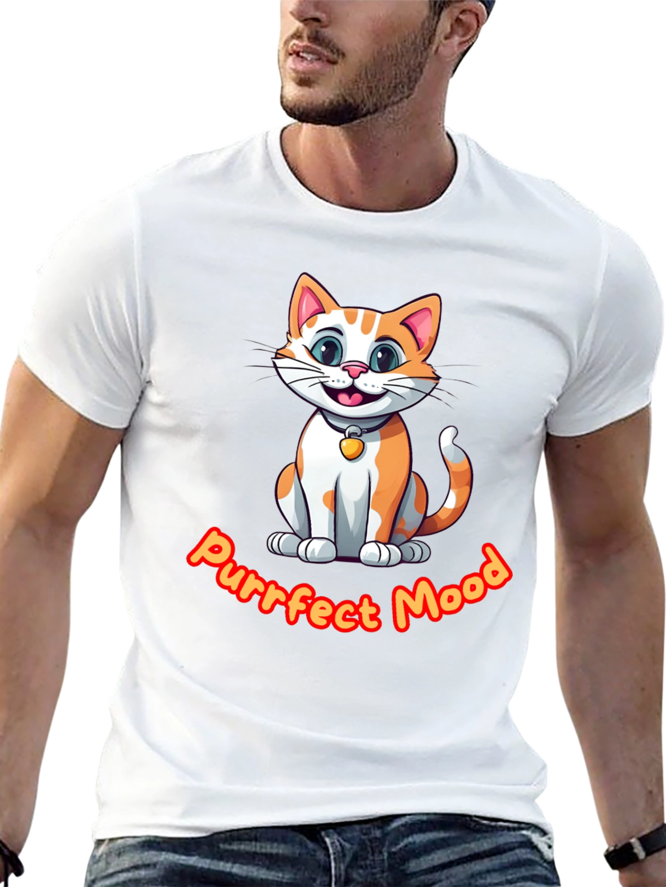 Purrfect Mood Cat Graphic Tee
