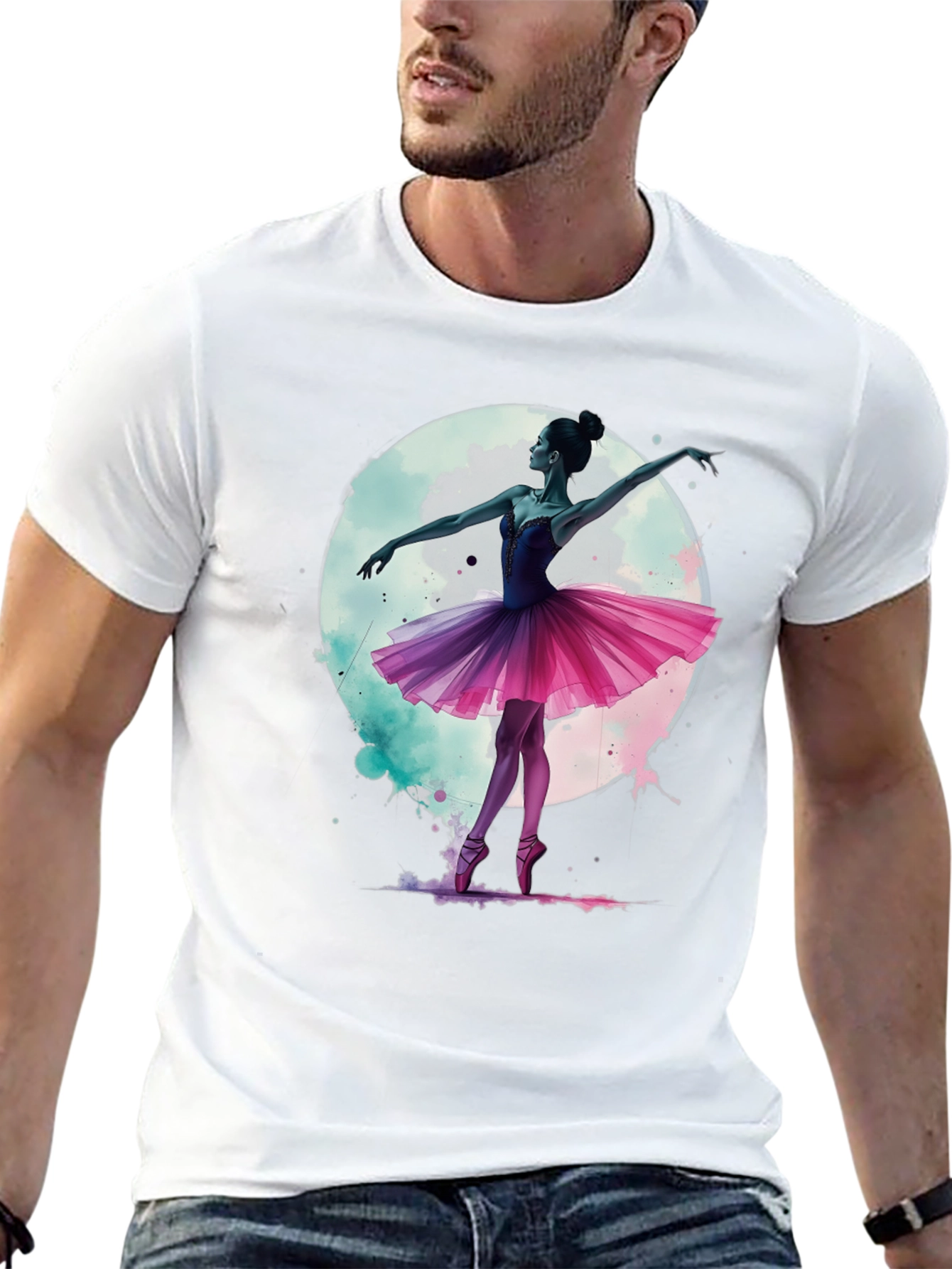 Ballerina Moon T-Shirt - Artistic Graphic Tee