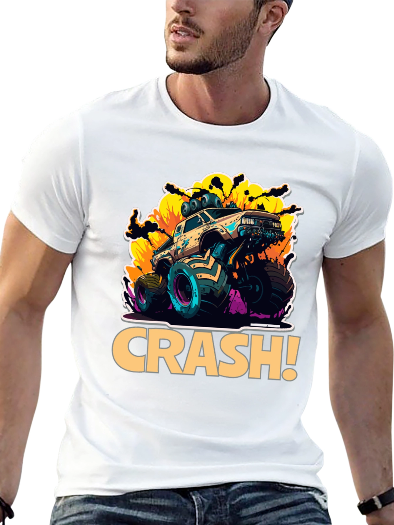 Monster Truck Crash Graphic Tee