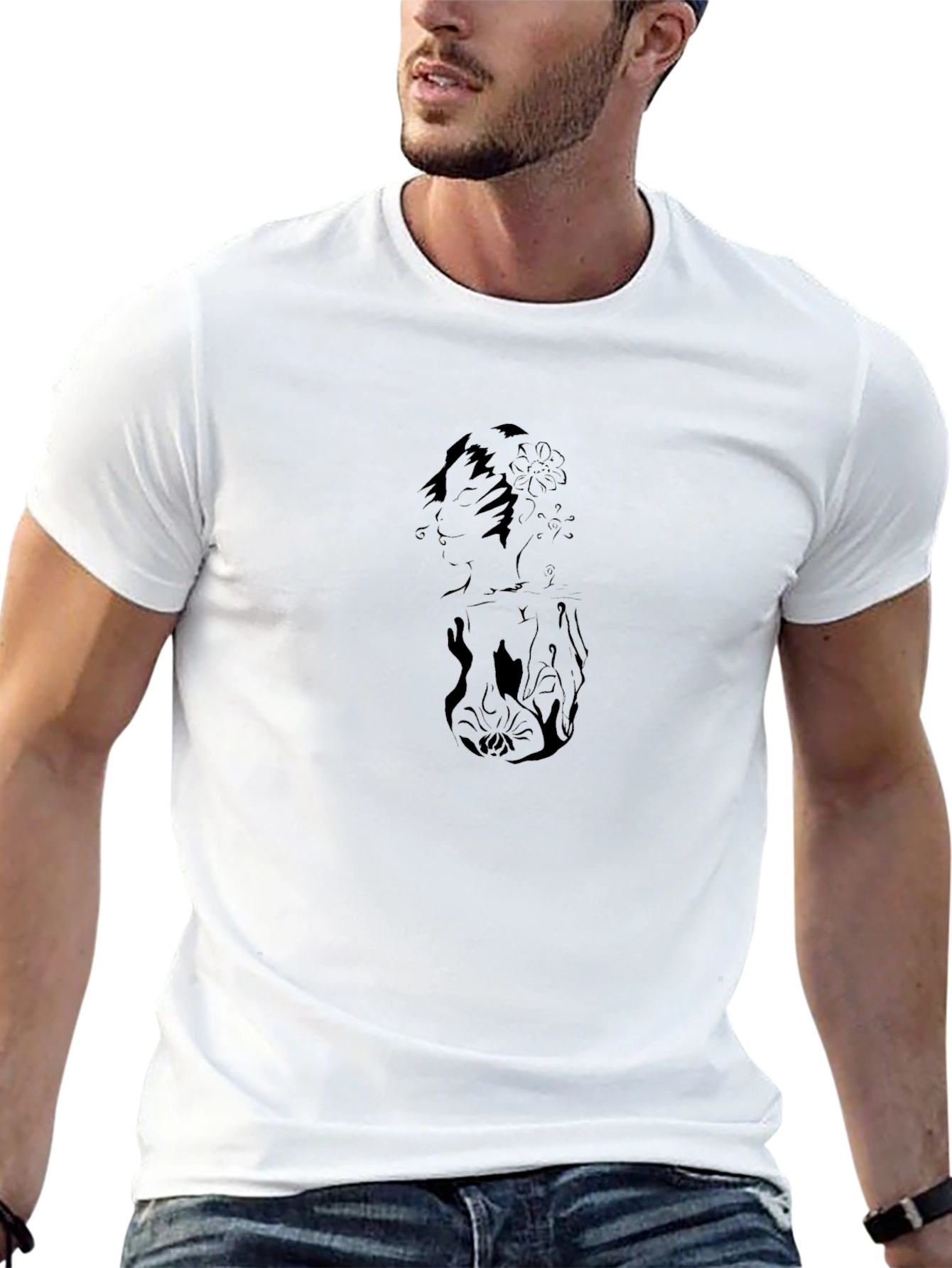 Black Graphic Print Short Sleeve T-Shirt