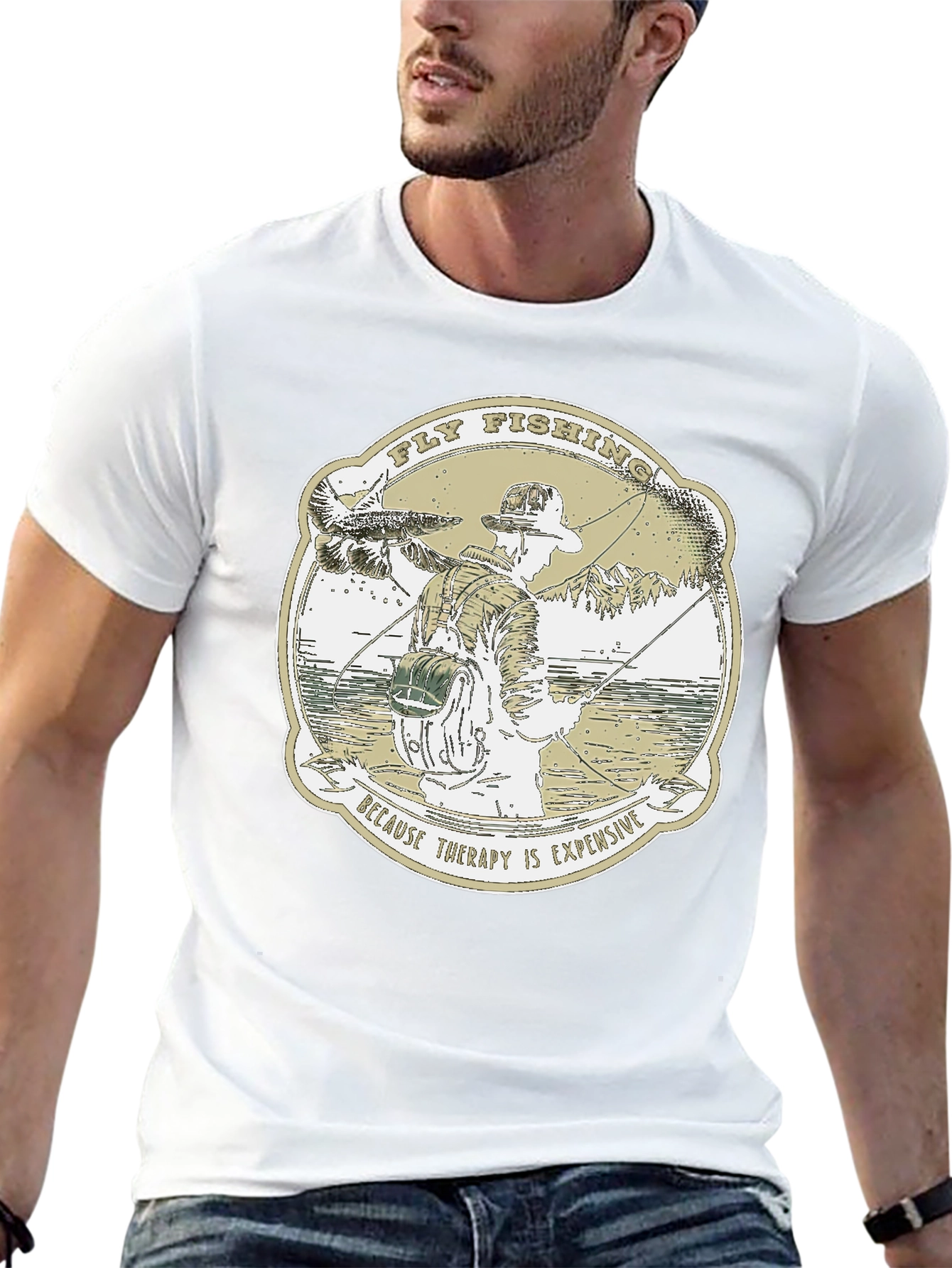 Fly Fishing Therapy Graphic T-Shirt