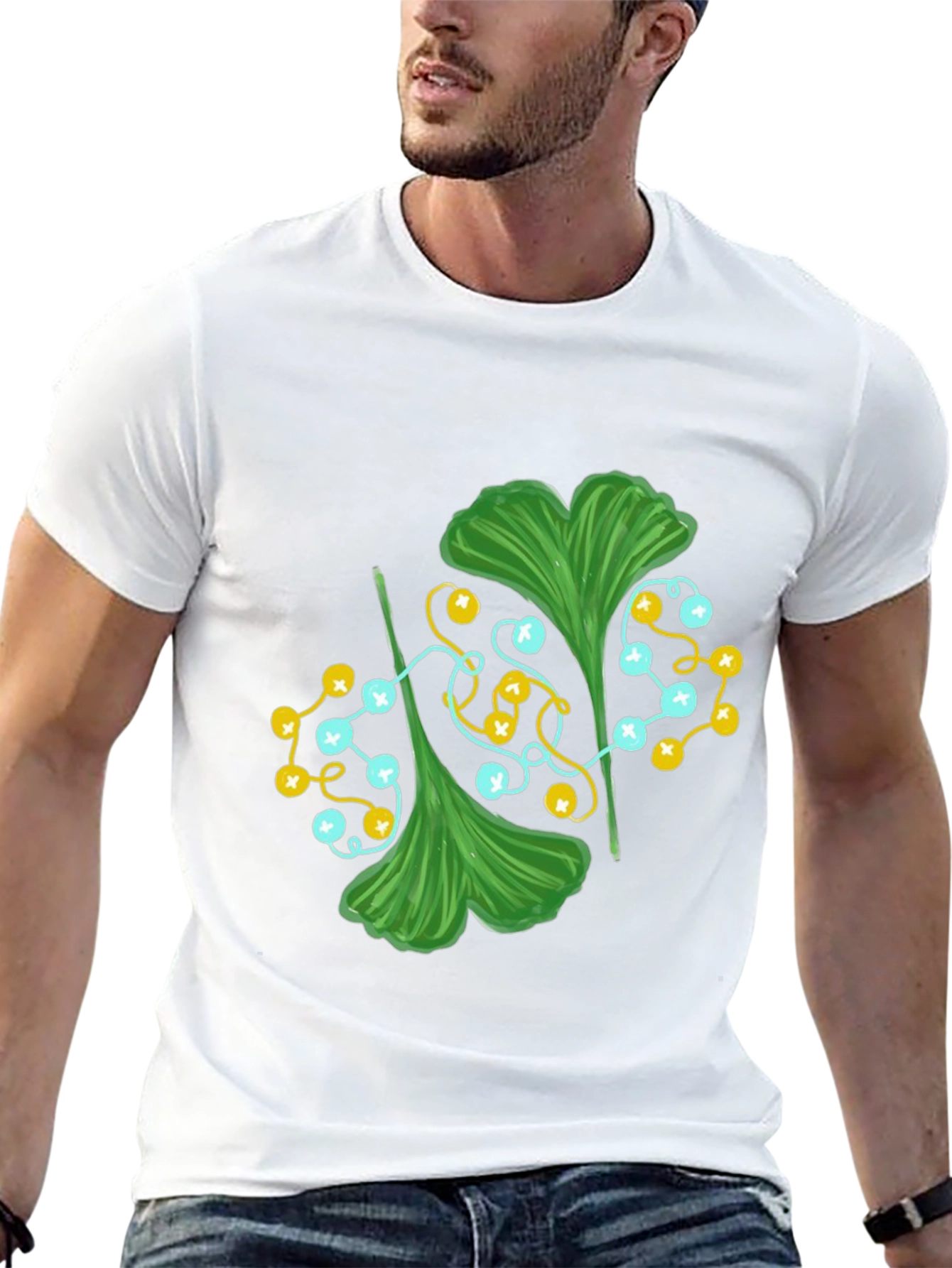 Ginkgo Leaf Graphic Tee - Stylish Nature Print